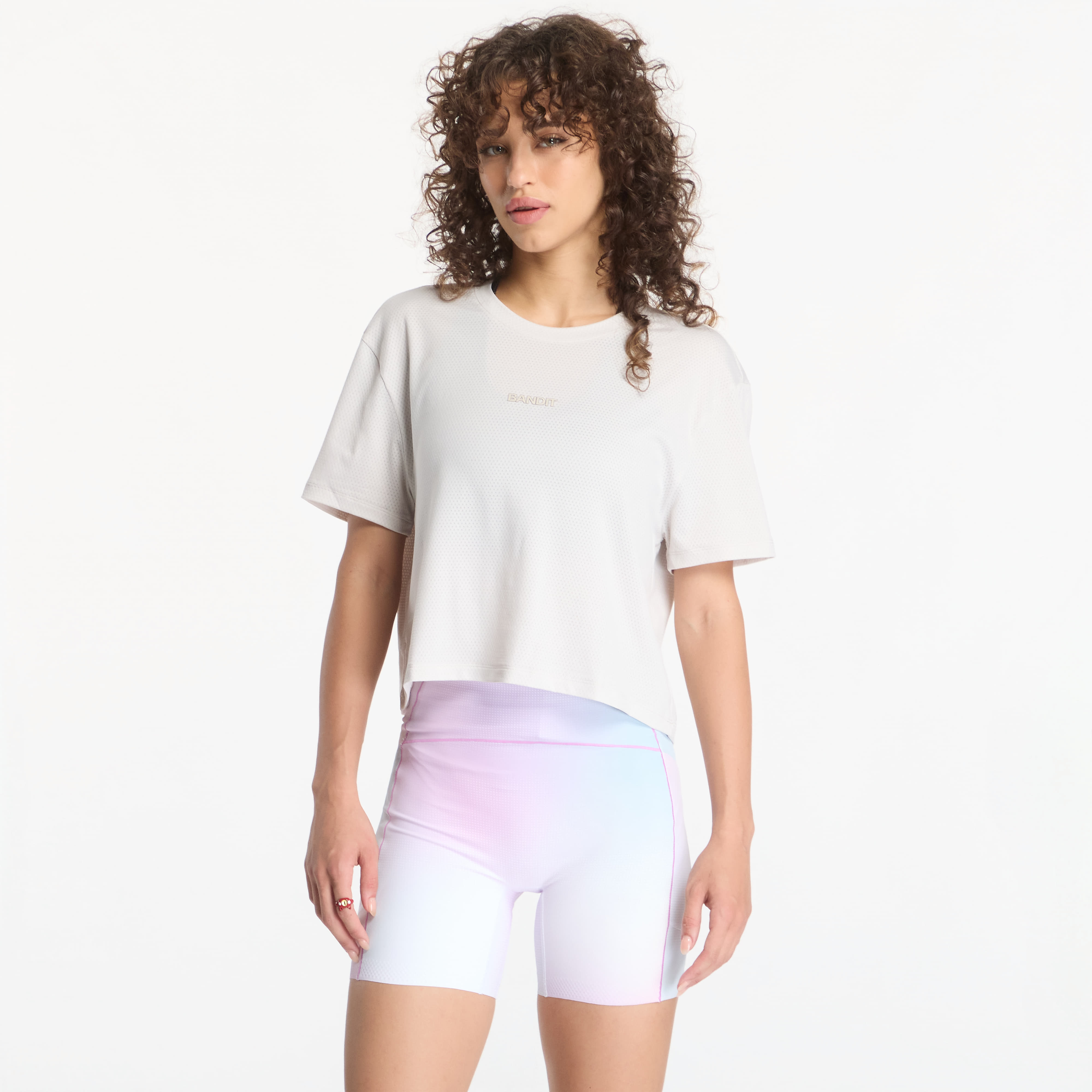 Тениска BANDIT Women's Micromesh™ Cropped Run Tee Plaster S