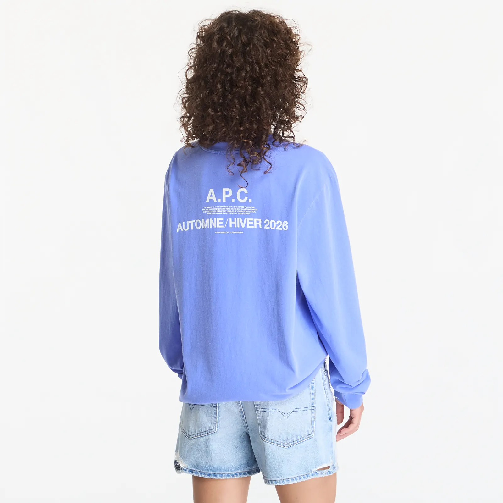 T-Shirts A.P.C. Long Sleeve T-Shirt Winter 26 UNISEX Blueberry