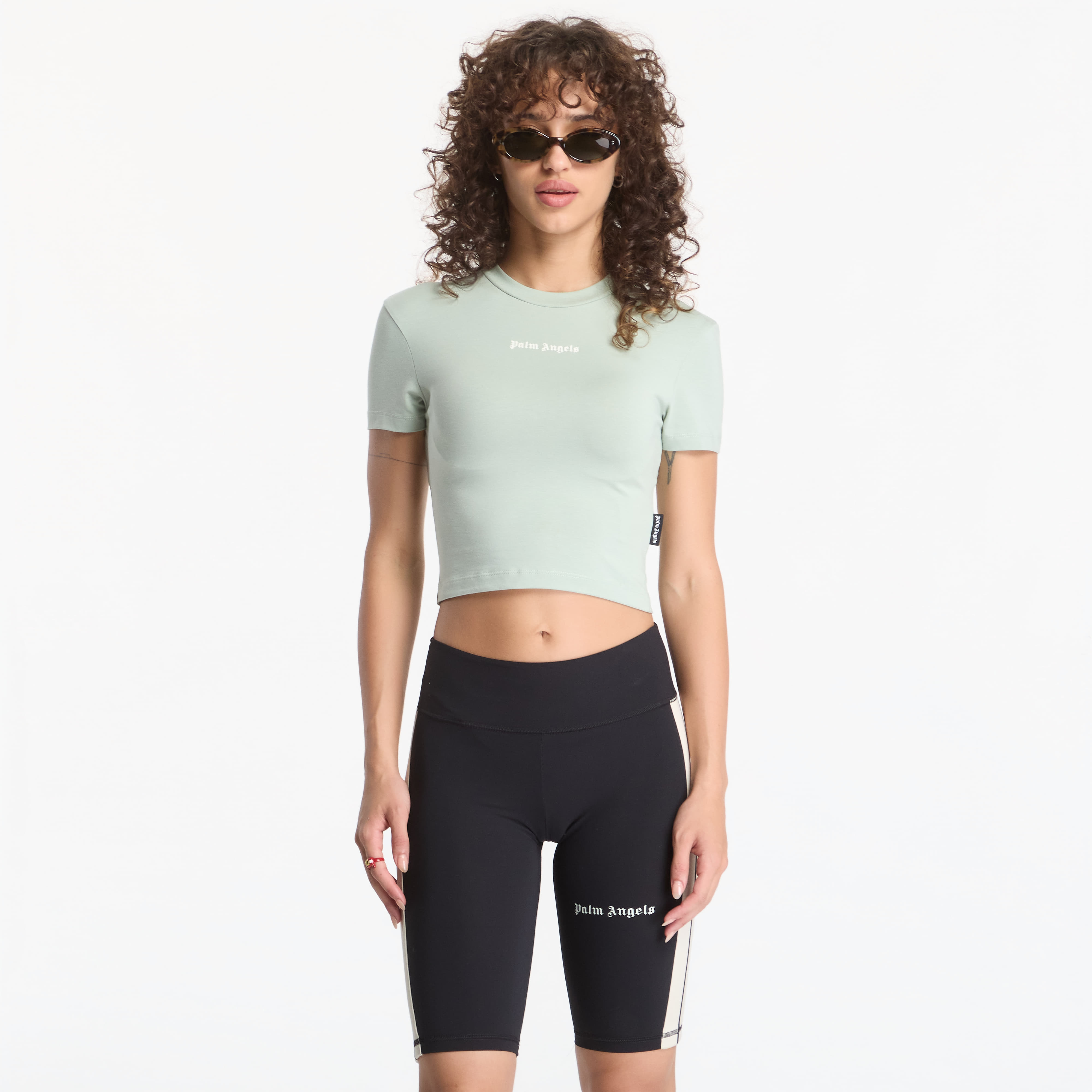 Tricou Palm Angels Classic Logo Baby Tee Sage/ Off White S