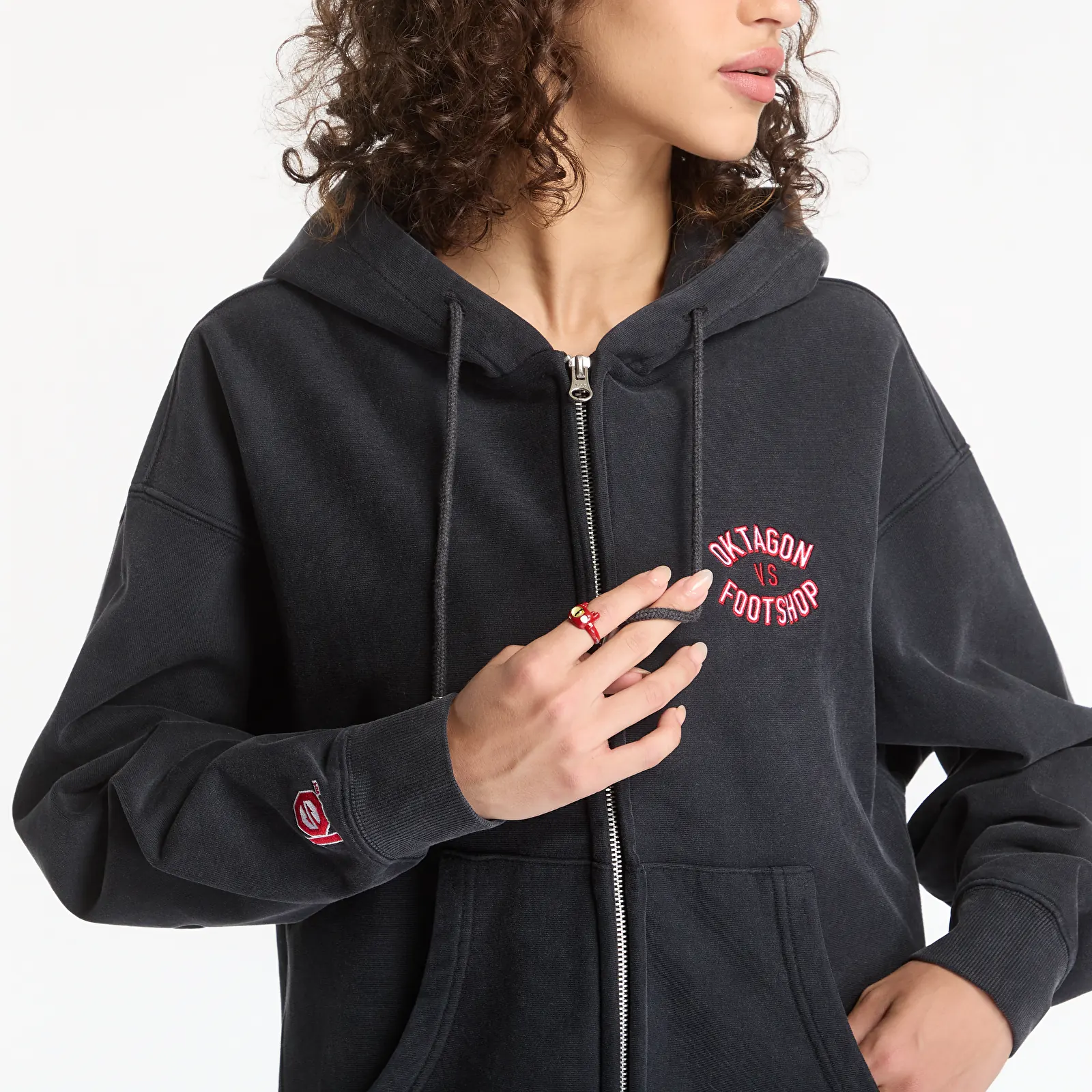 Sweatshirts Footshop x Oktagon Zip-Up Hoodie Black