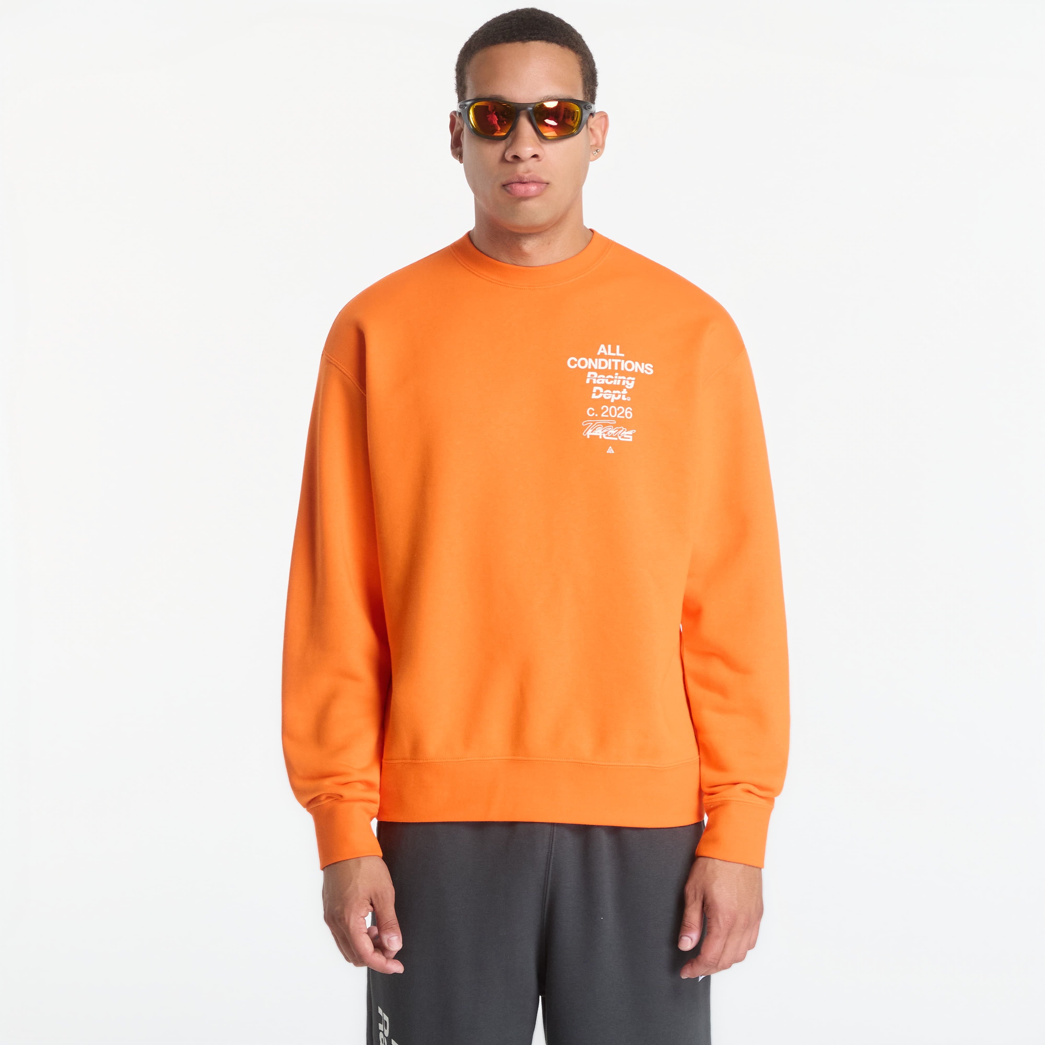 Sweatshirt Nike ACG Tuff Fleece Dri-FIT Crew-Neck Sweatshirt Safety Orange/ White XXL