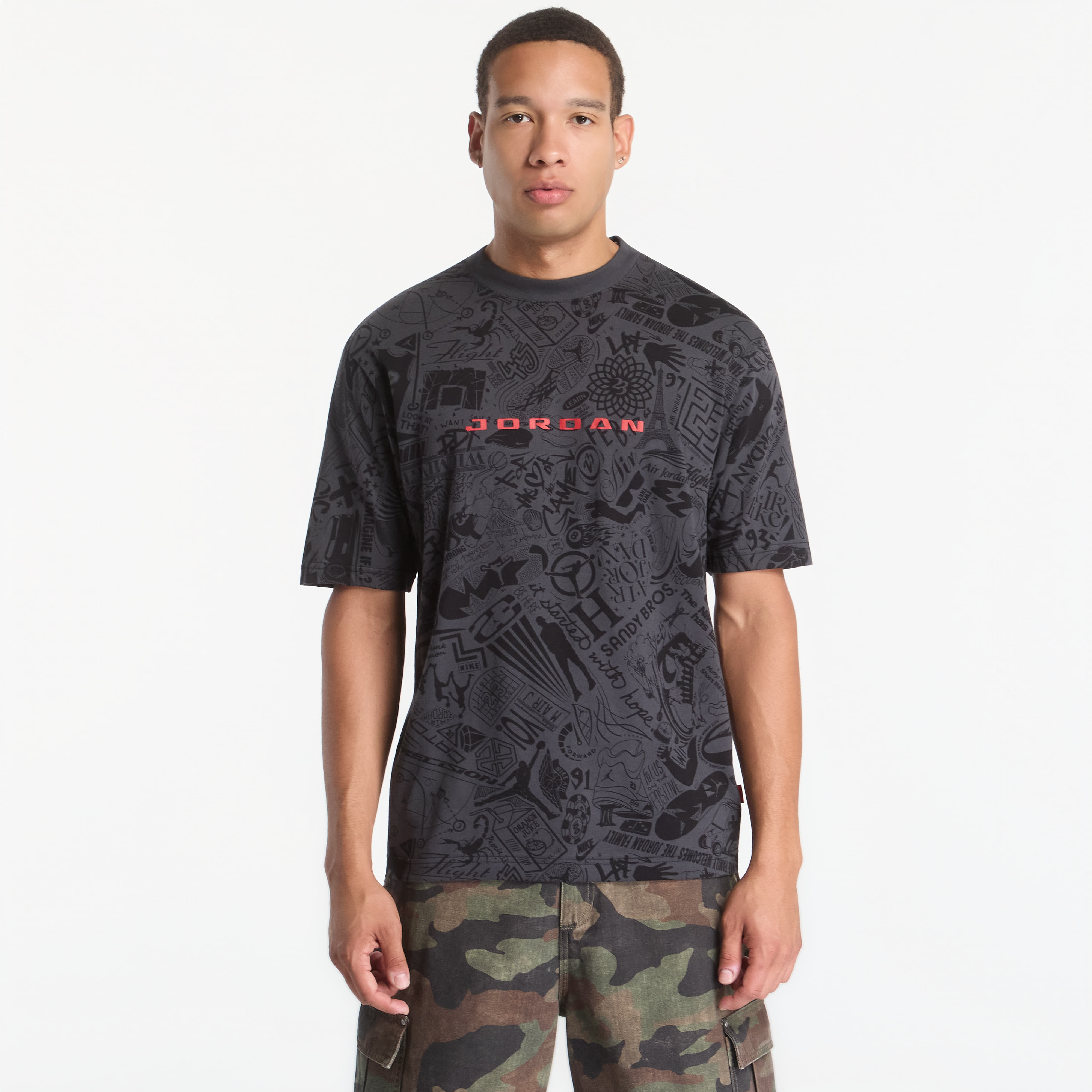 T-shirt Jordan Brooklyn Men's T-Shirt Black/ University Red M
