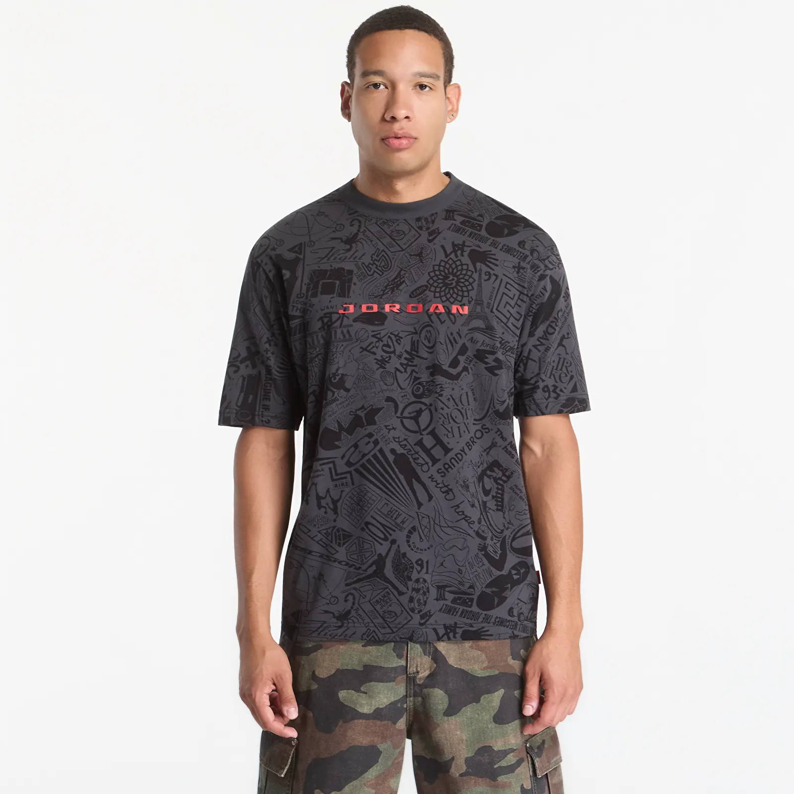 T-Shirts Jordan Brooklyn Men's T-Shirt Black/ University Red