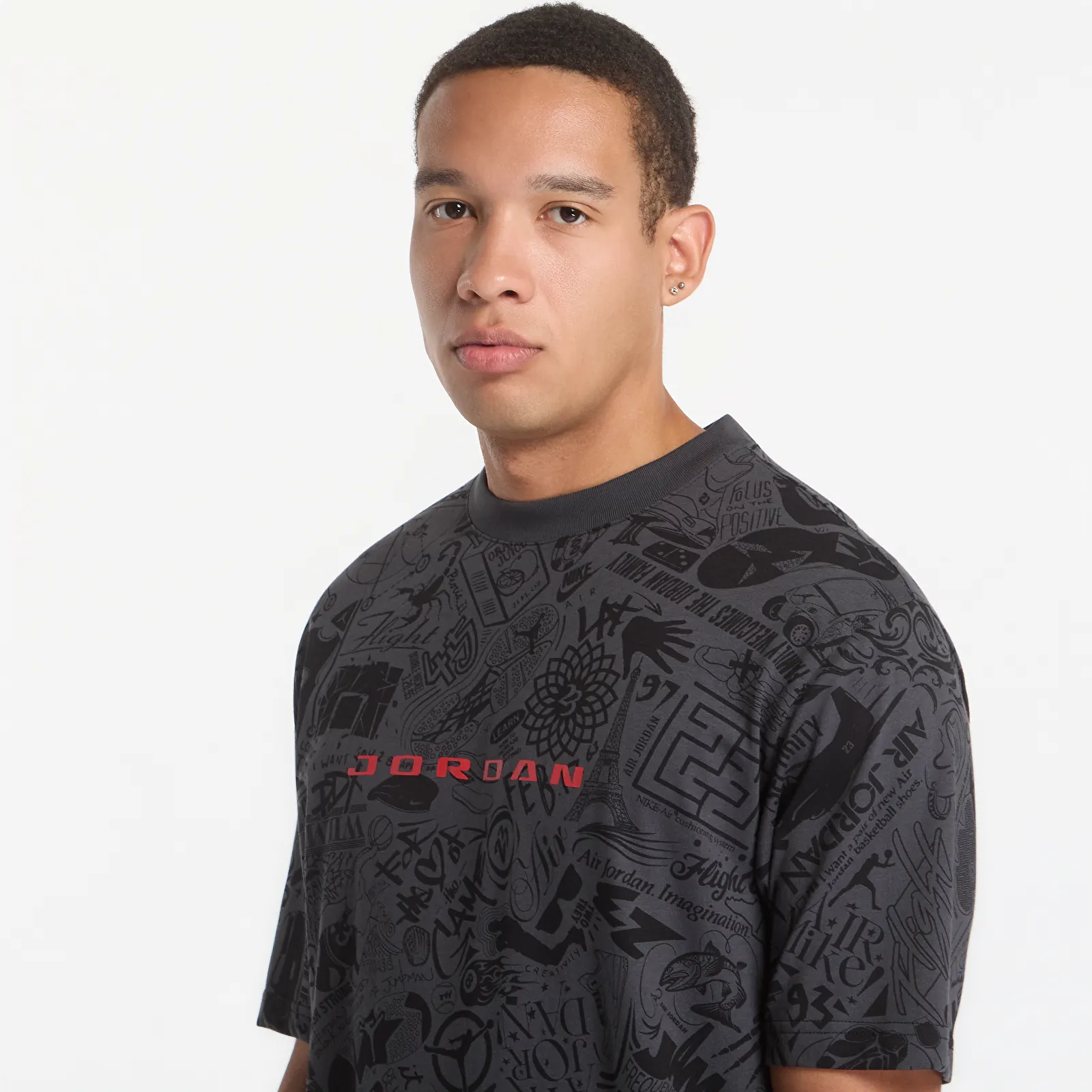 T-Shirts Jordan Brooklyn Men's T-Shirt Black/ University Red
