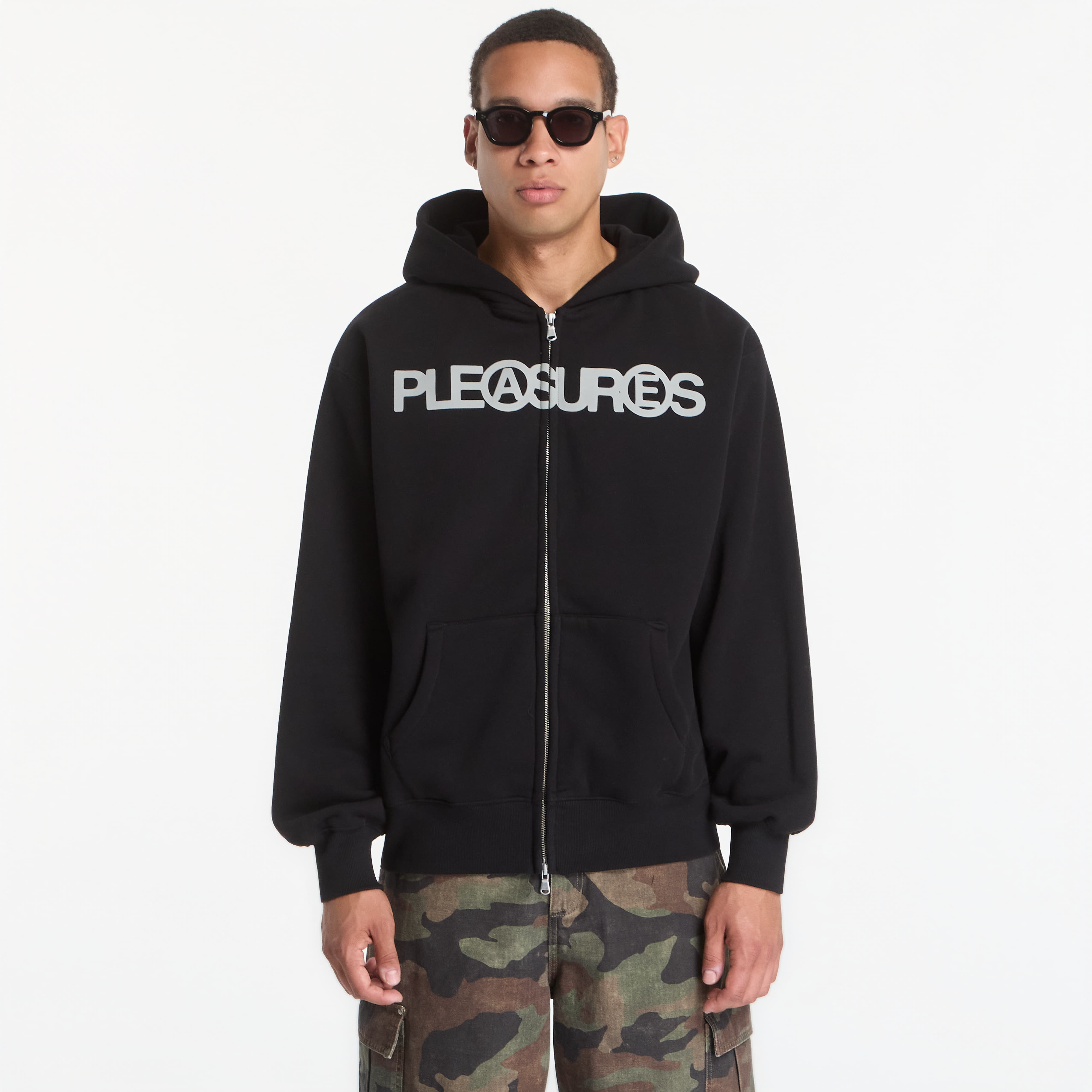 Sweatshirt PLEASURES Zine Zip Hoodie Black M