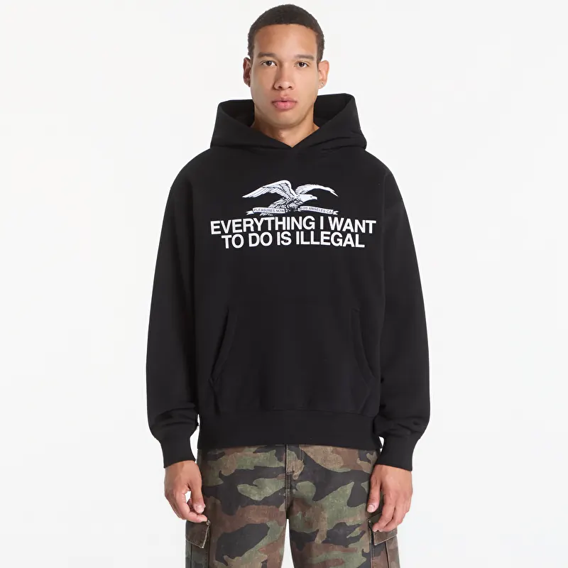 Sweatshirt PLEASURES Illegal Hoodie Black