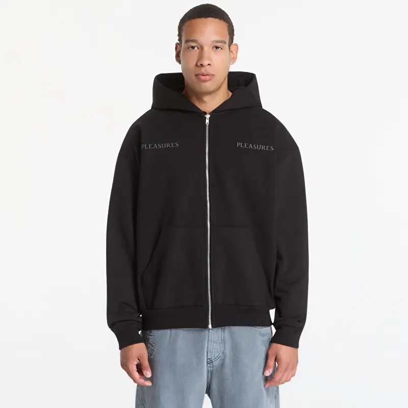 Sweatshirt PLEASURES Spine Zip-Hoodie Black
