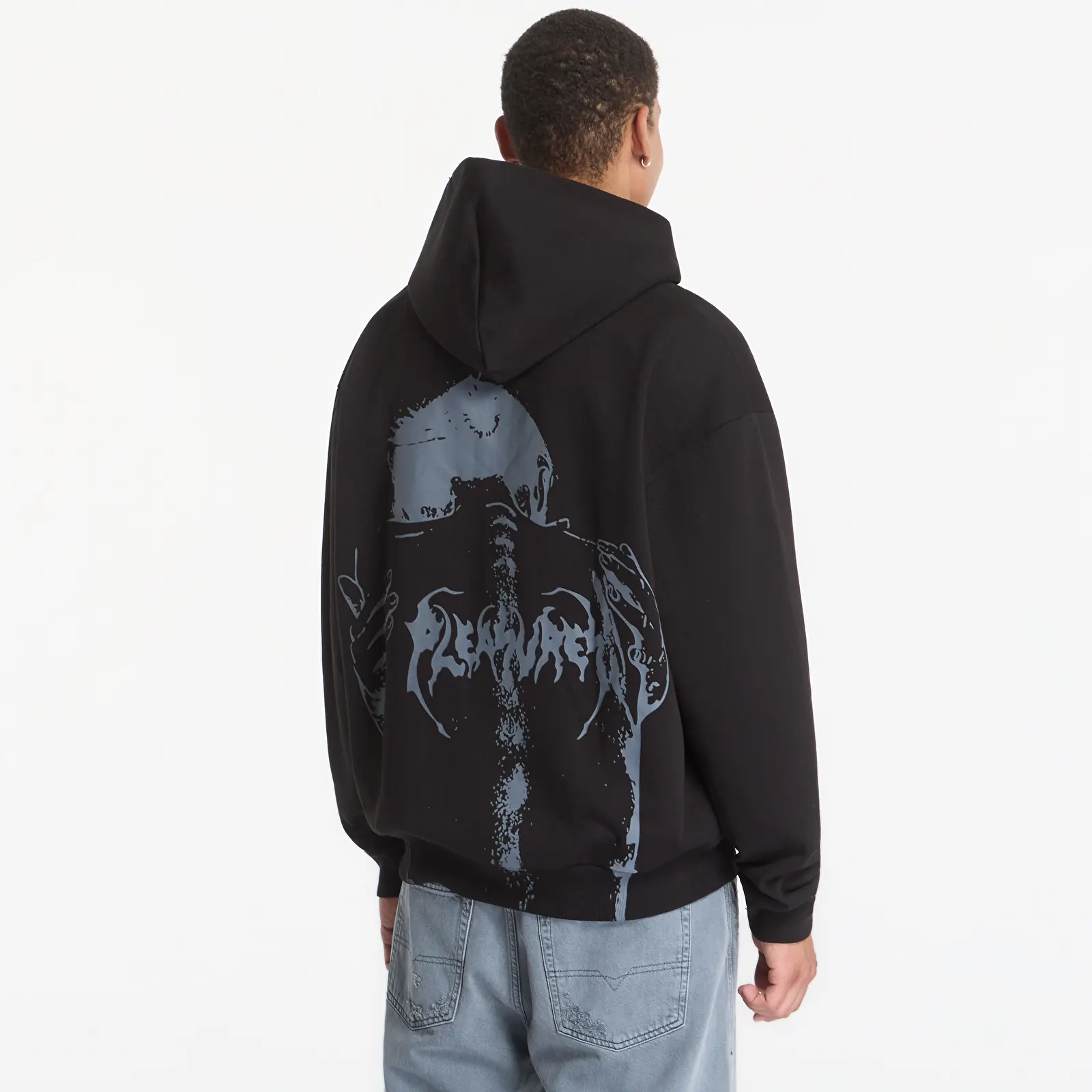 Bluzy PLEASURES Spine Zip-Hoodie Black