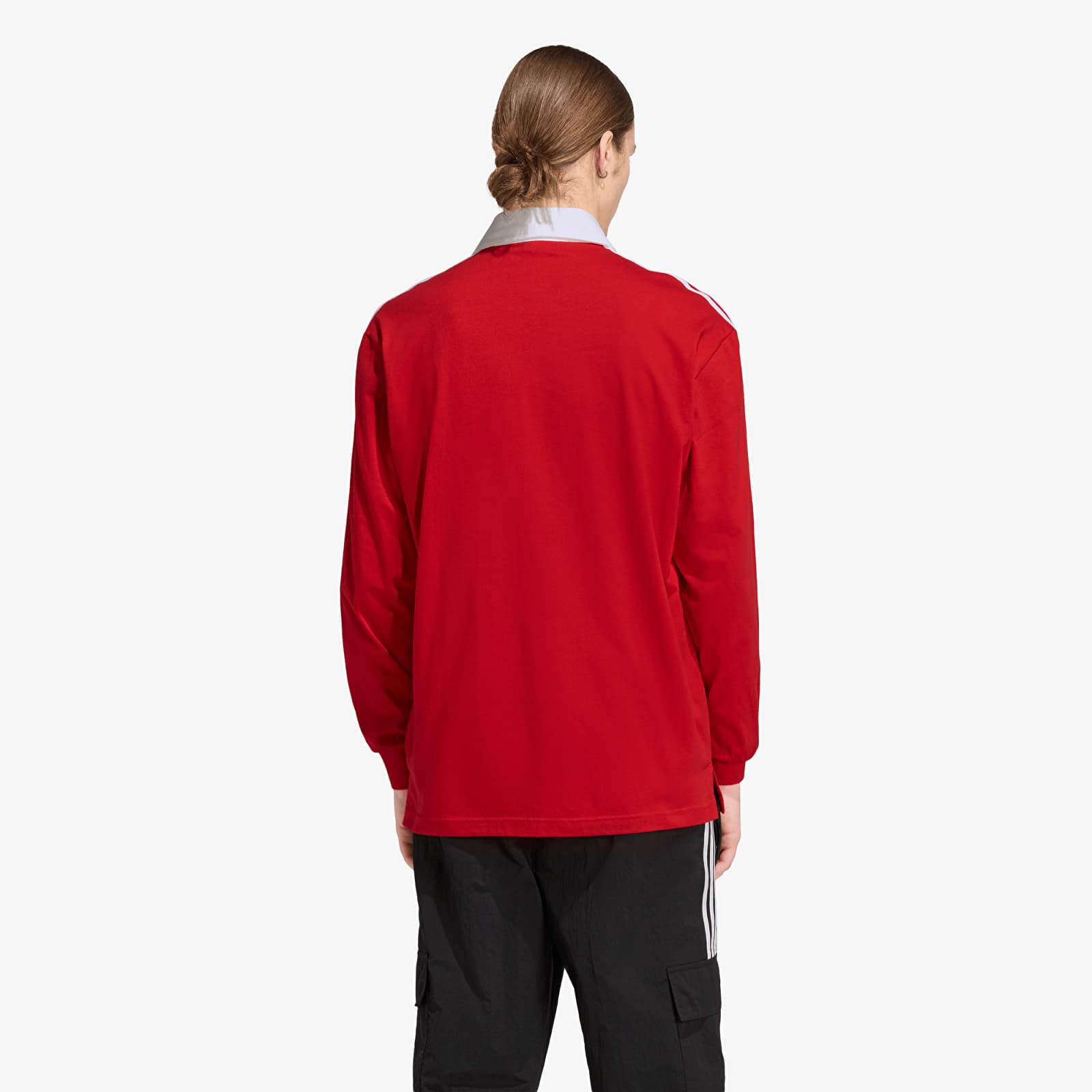 T-shirts  adidas 3-STRIPES Rugby Longsleeve Polo Better Scarlet