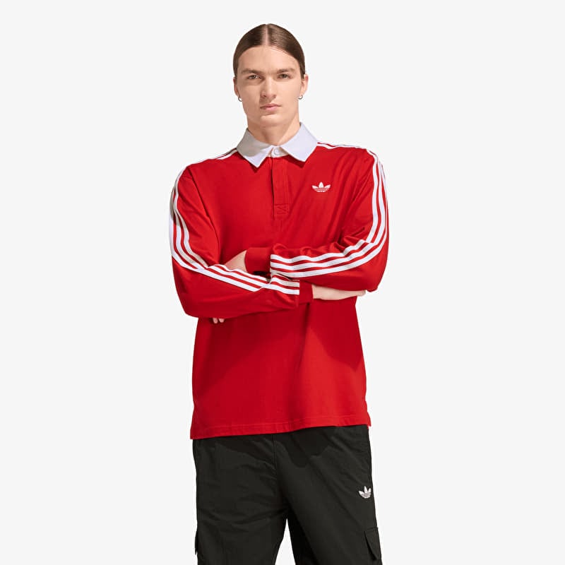 T-shirt adidas 3-STRIPES Rugby Longsleeve Polo Better Scarlet