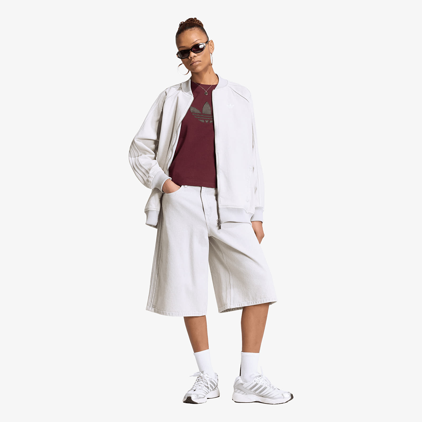 Jackets adidas SST Oversized Denim Tracktop Clear Grey Denim