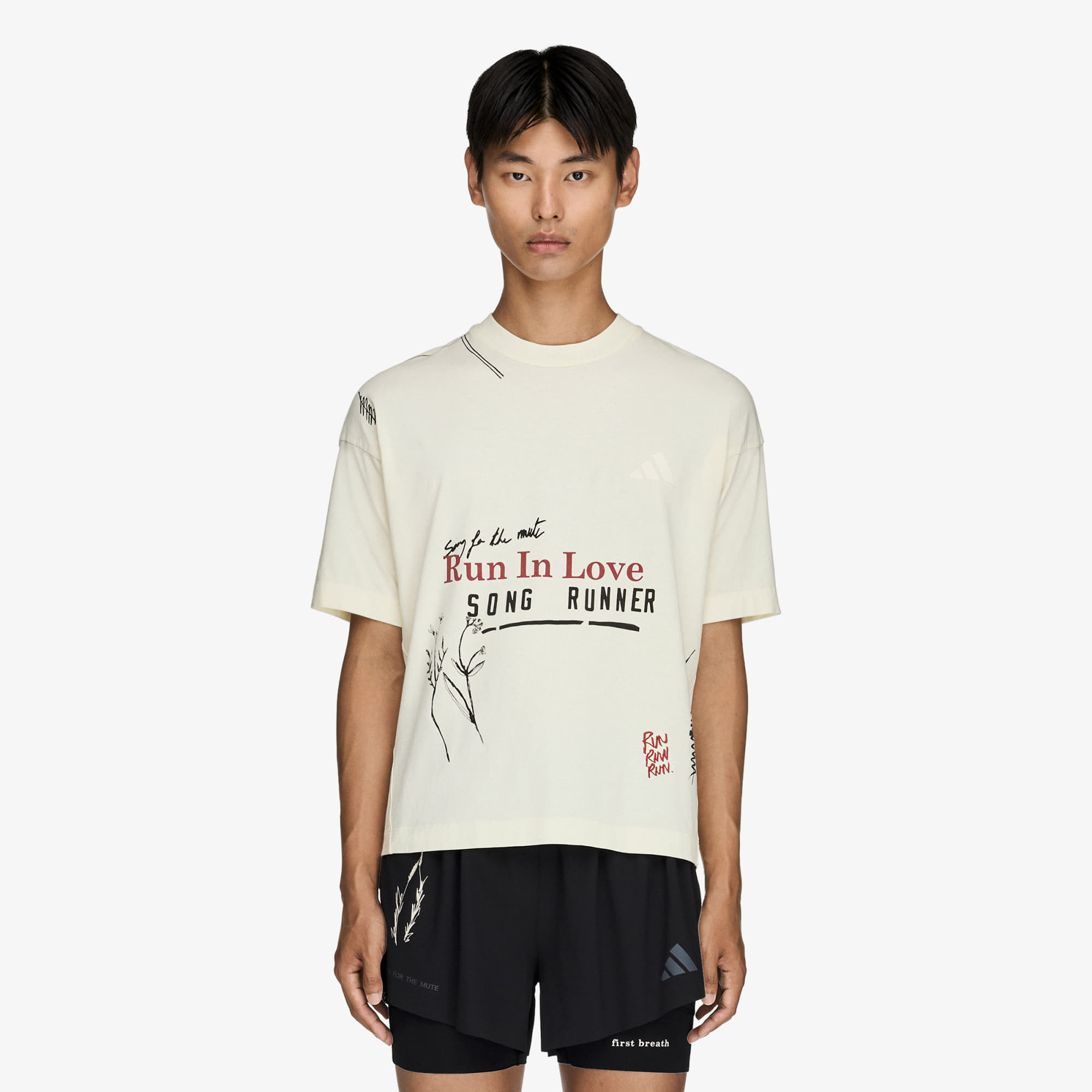 T-shirt adidas x Song For The Mute Running T-shirt UNISEX Cream White XL