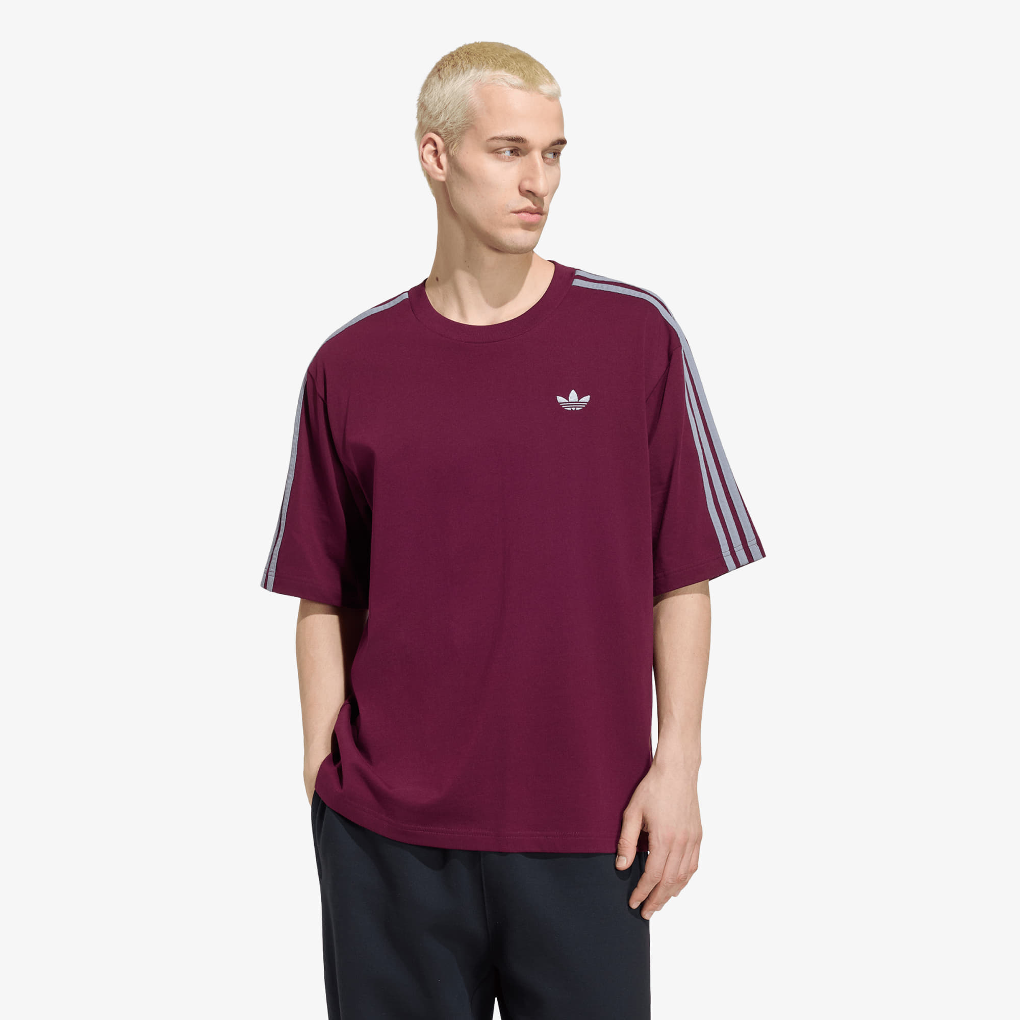 T-shirt adidas Adicolor 3-stripes Oversized Tee Maroon M