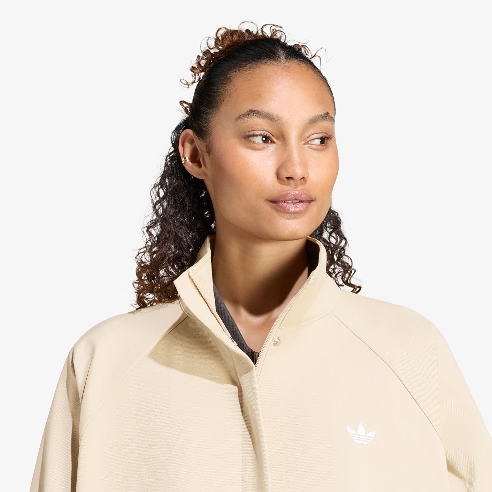 Палта adidas Pleated Track Top Coat Khaki Three