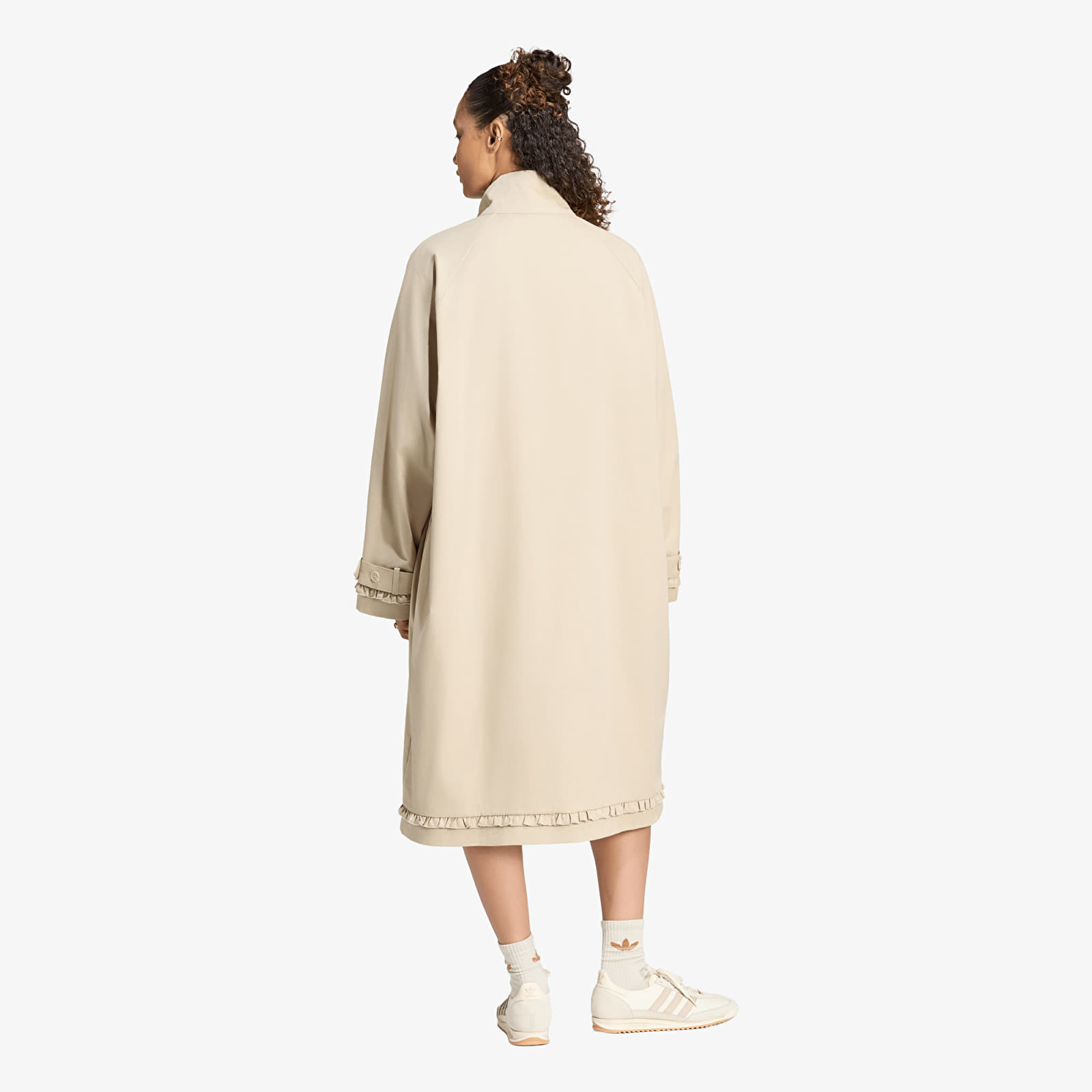 Палта adidas Pleated Track Top Coat Khaki Three