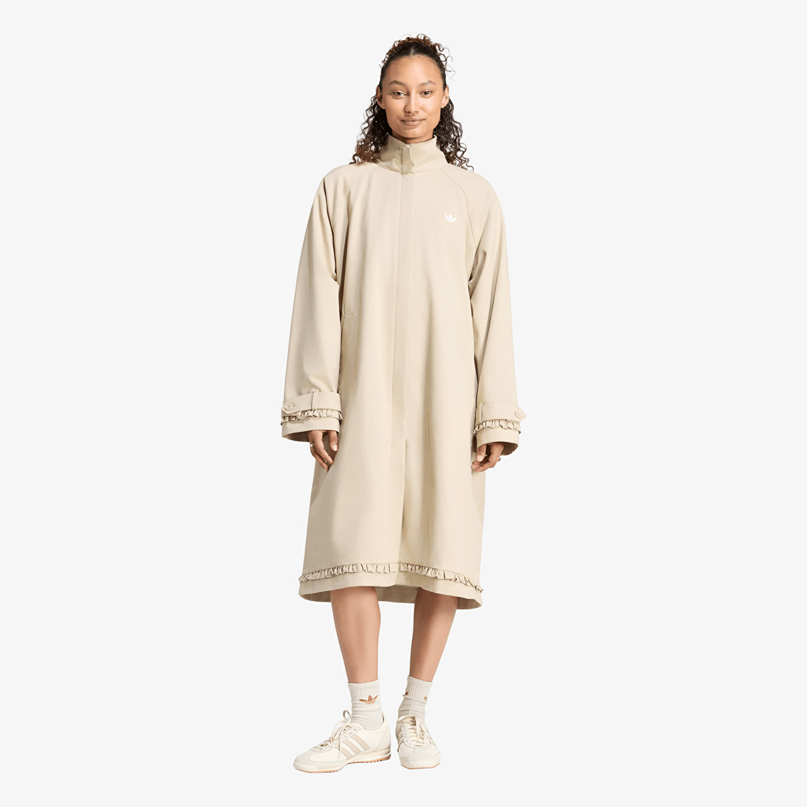 Палта adidas Pleated Track Top Coat Khaki Three