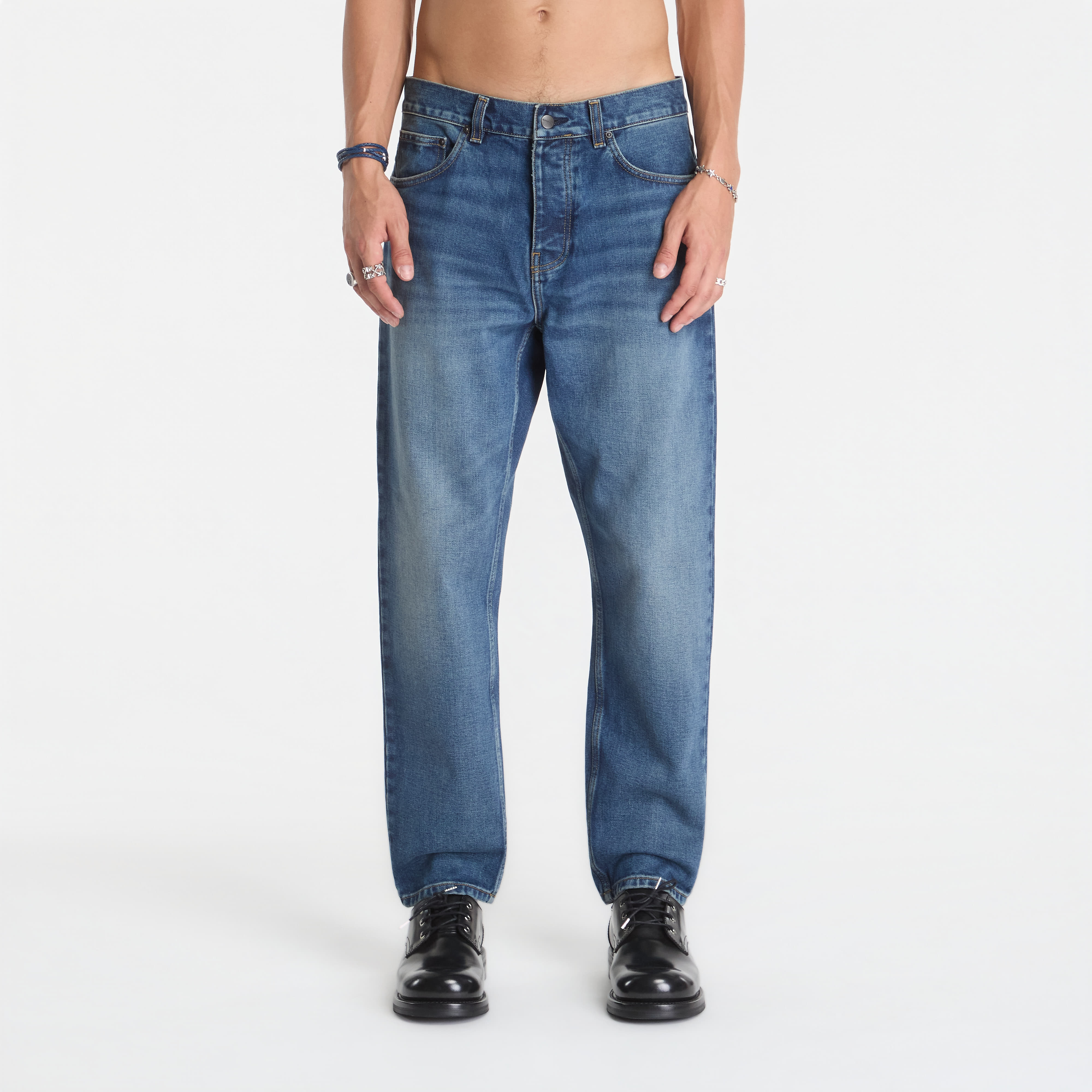 Pants Carhartt WIP Newel Pant Blue Dark Used Wash 33
