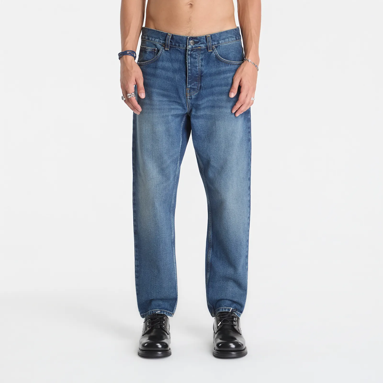 Jeans Carhartt WIP Newel Pant Blue Dark Used Wash