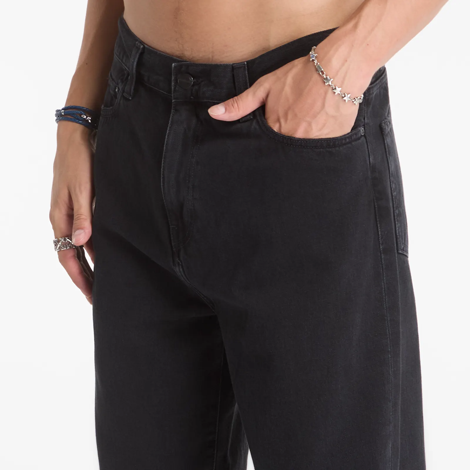 Jeans Carhartt WIP Aaron Pant Black Stone Washed