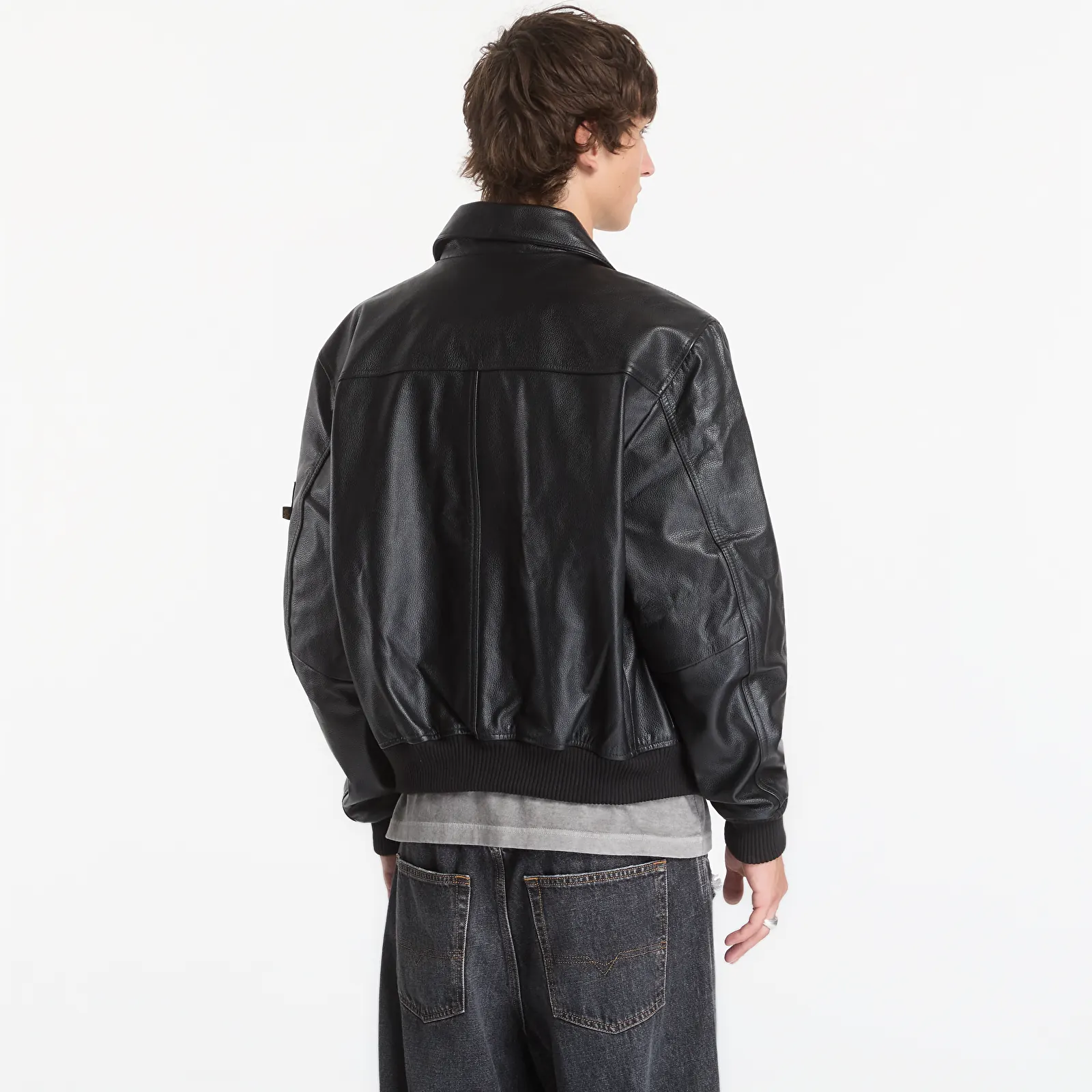 Bomber dzekik Alpha Industries CWU-45/P Leather Vintage Black