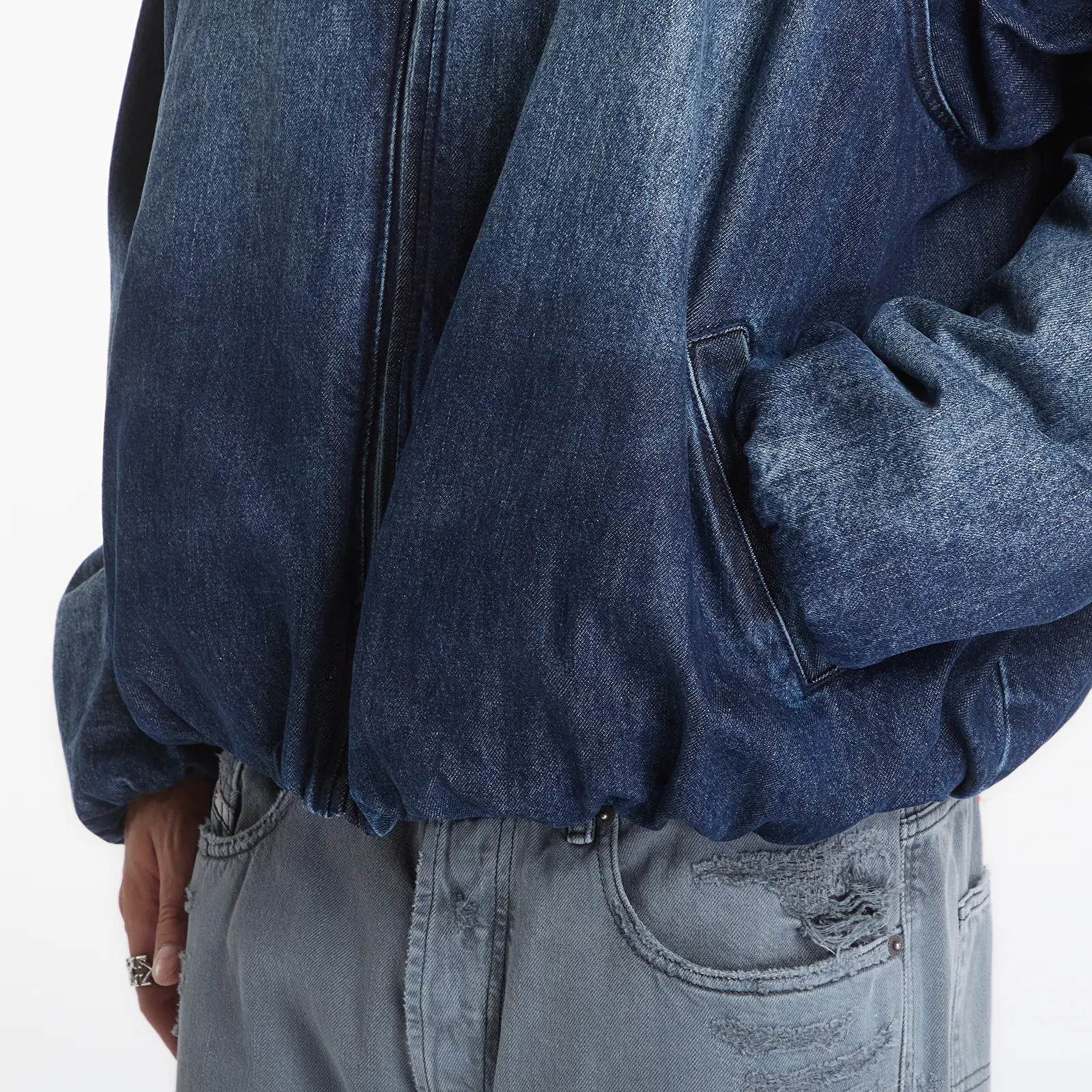 Blousons bomber MISBHV Denim Austin Grime Blue Bomber Jacket UNISEX