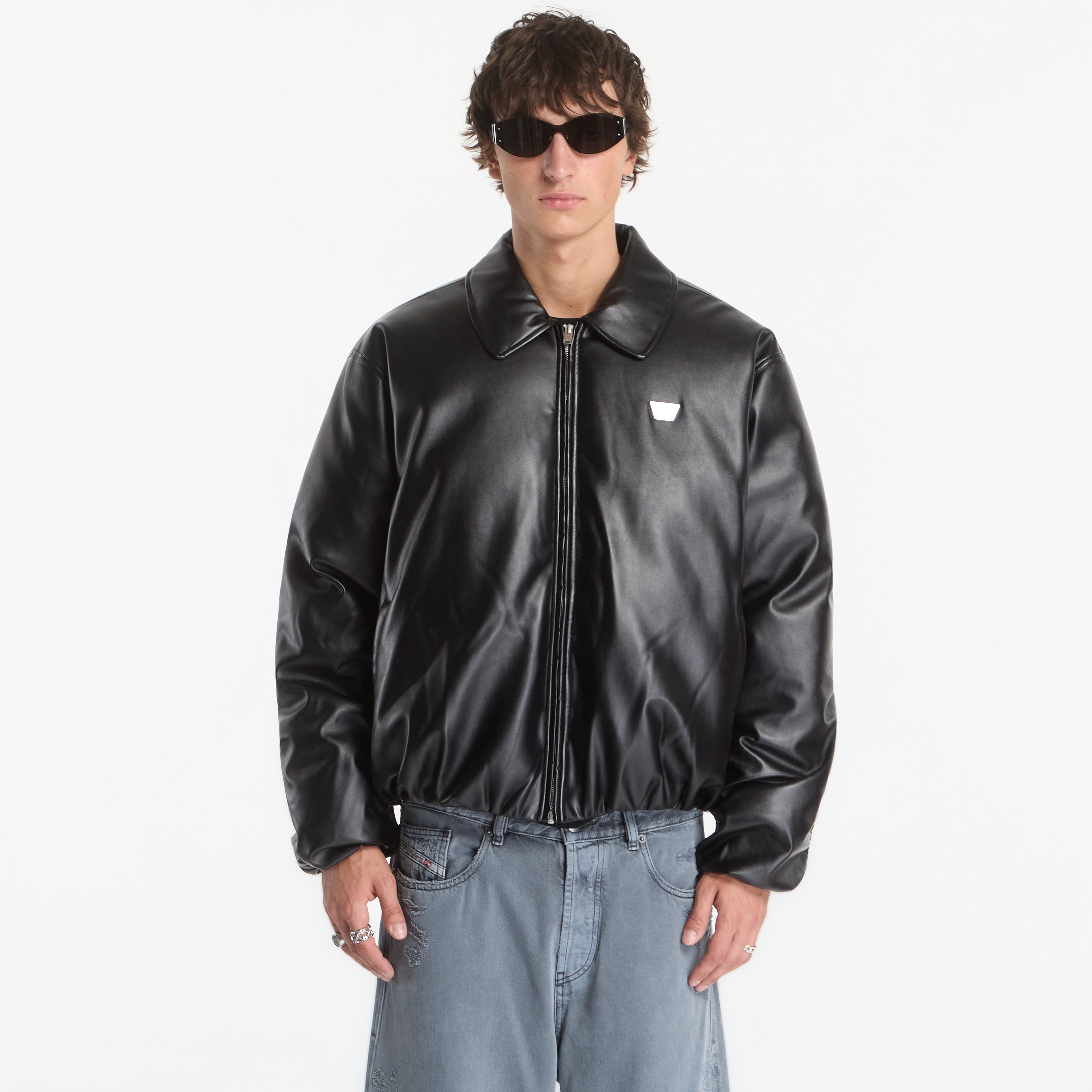 Bomber MISBHV Faux Leather Puffer Bomber Jacket UNISEX Black L