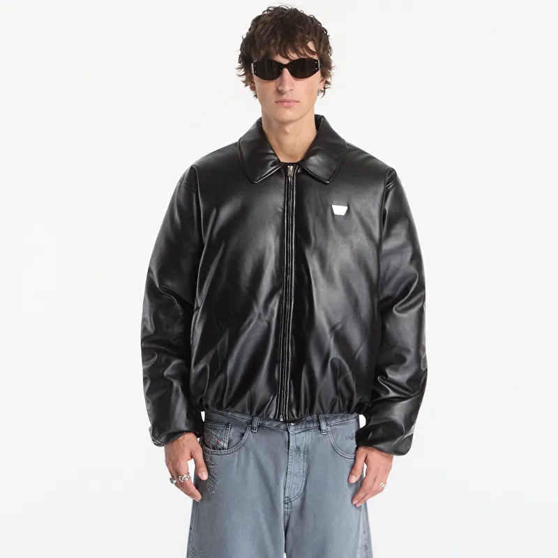 Bomber MISBHV Faux Leather Puffer Bomber Jacket UNISEX Black