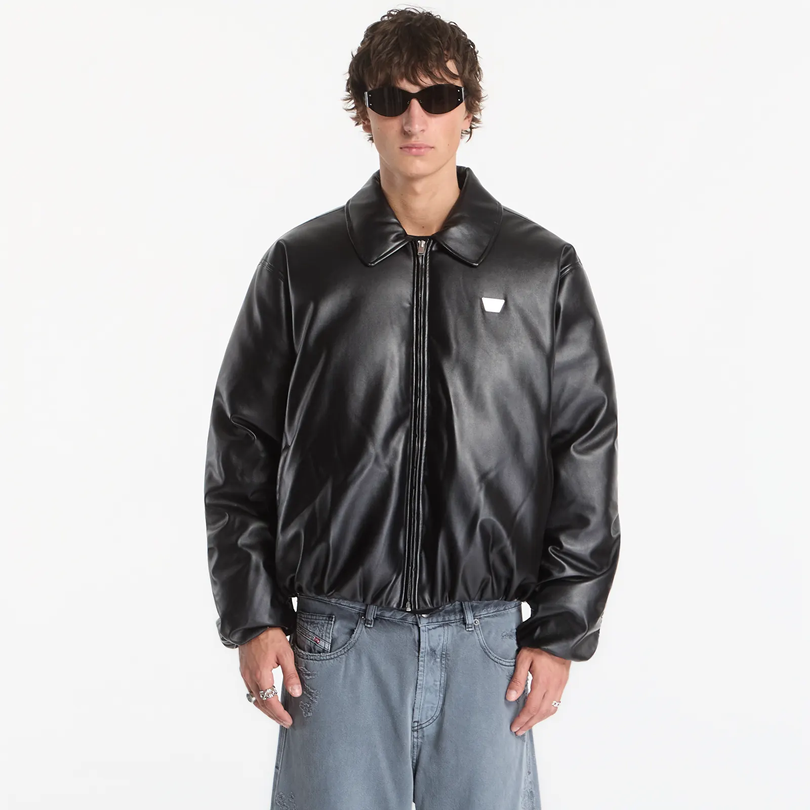 Geci bomber MISBHV Faux Leather Puffer Bomber Jacket UNISEX Black