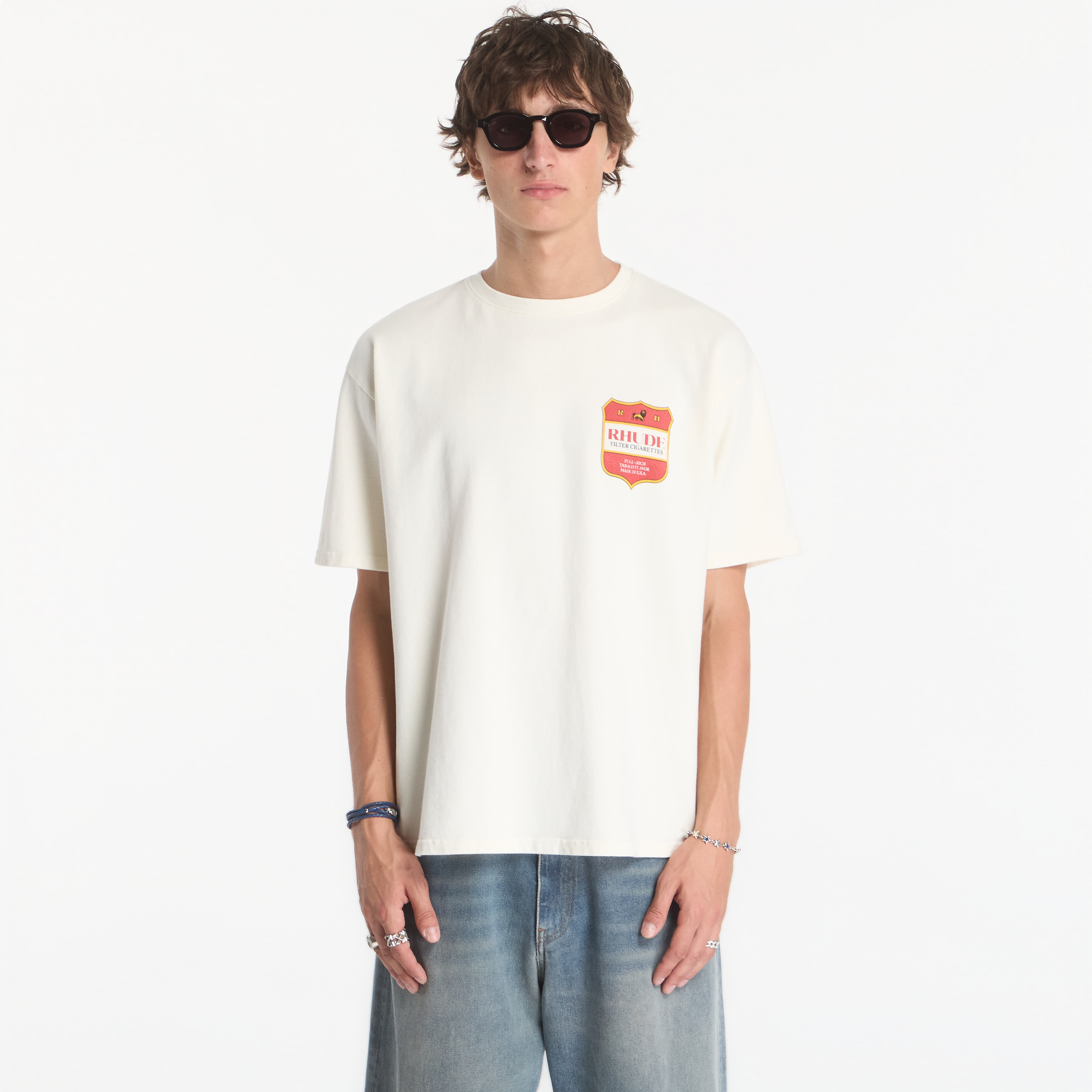 T-shirt Rhude Filtaro Crest Tee Vintage White/ Red/ Yellow XL