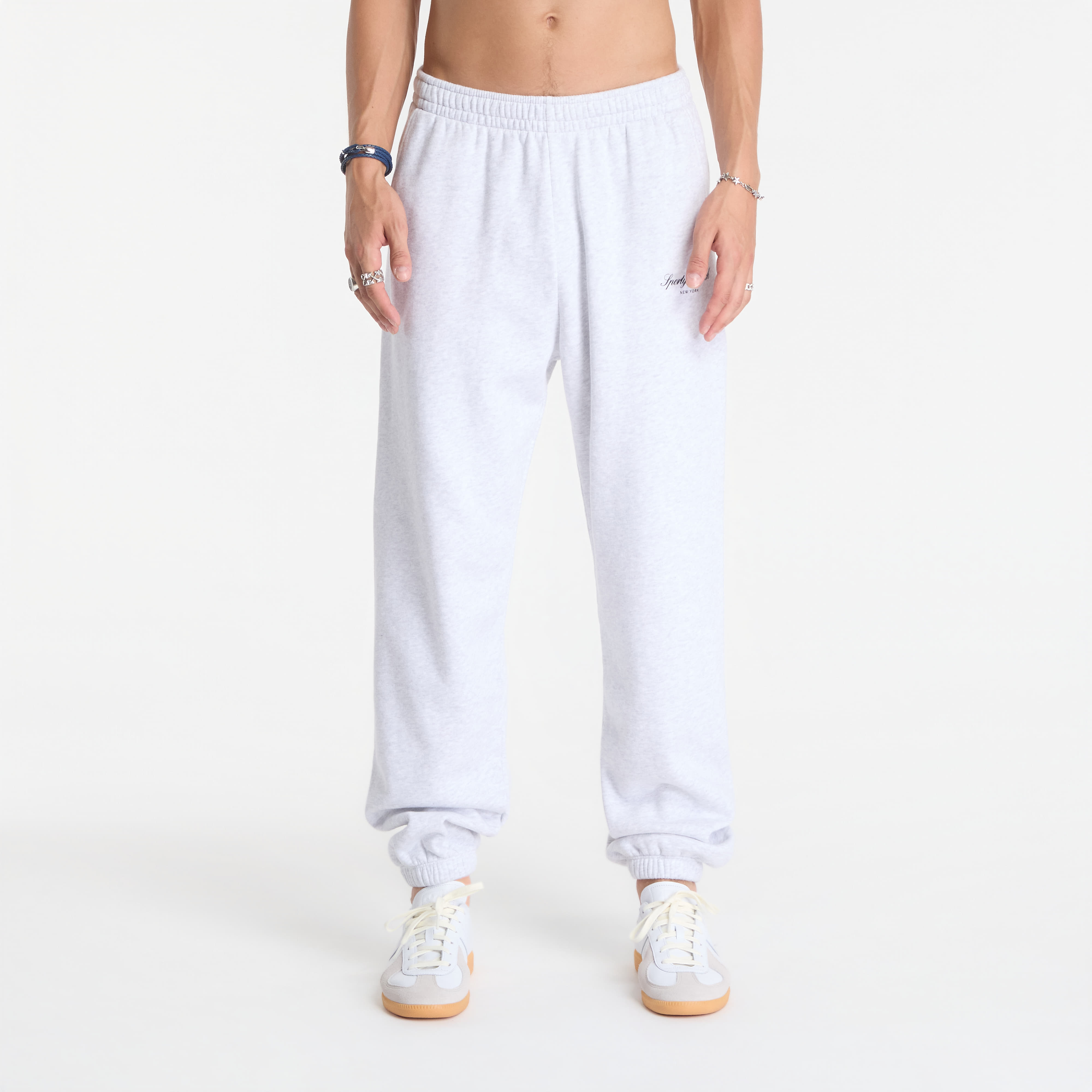 Sweatbroeken Sporty & Rich Signature NY Sweatpant UNISEX Heather Gray XL