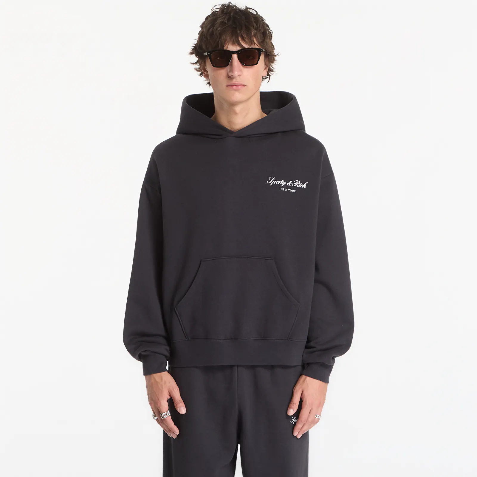 Hættetrøjer og sweatshirts Sporty & Rich Signature NY Hoodie UNISEX Faded Black