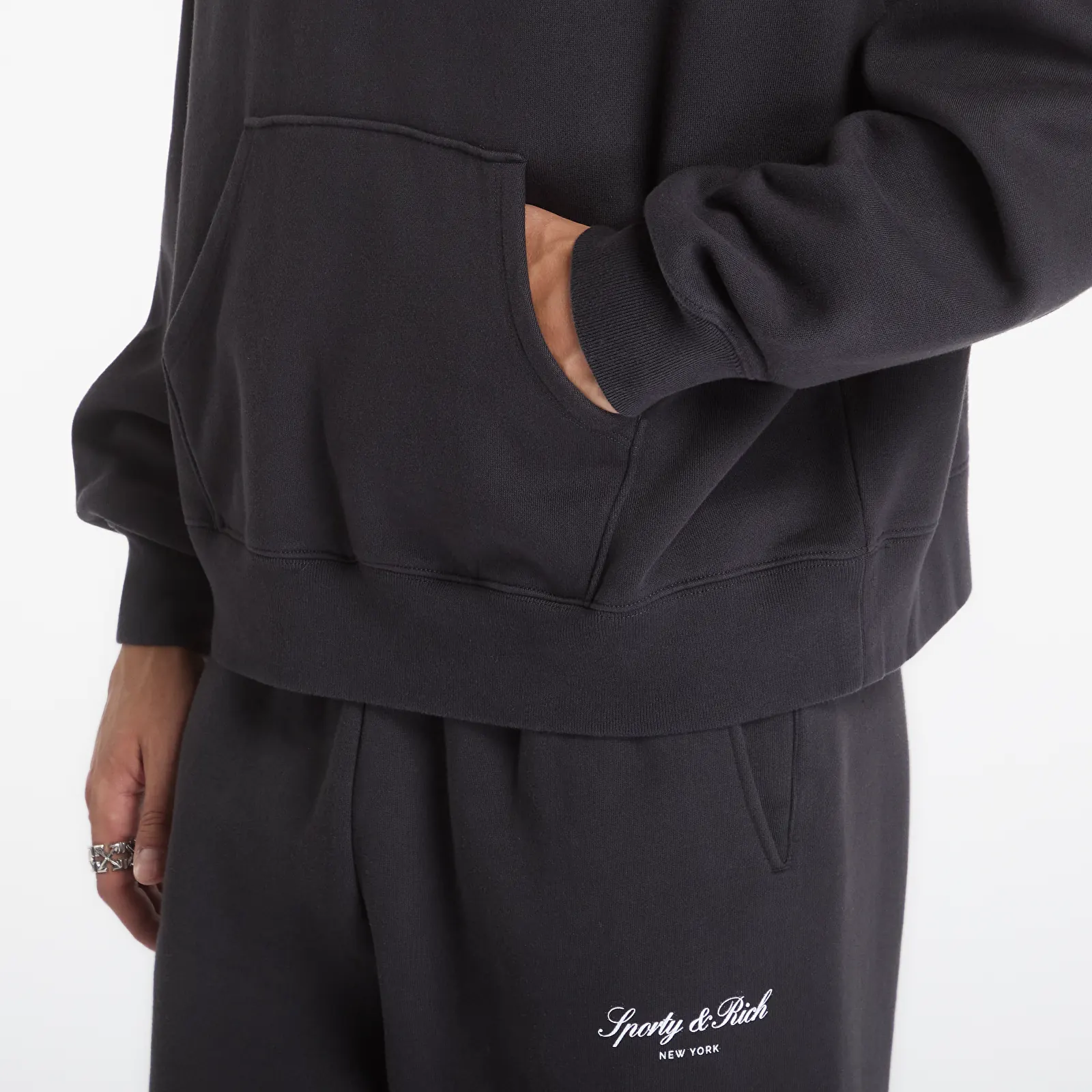 Hættetrøjer og sweatshirts Sporty & Rich Signature NY Hoodie UNISEX Faded Black