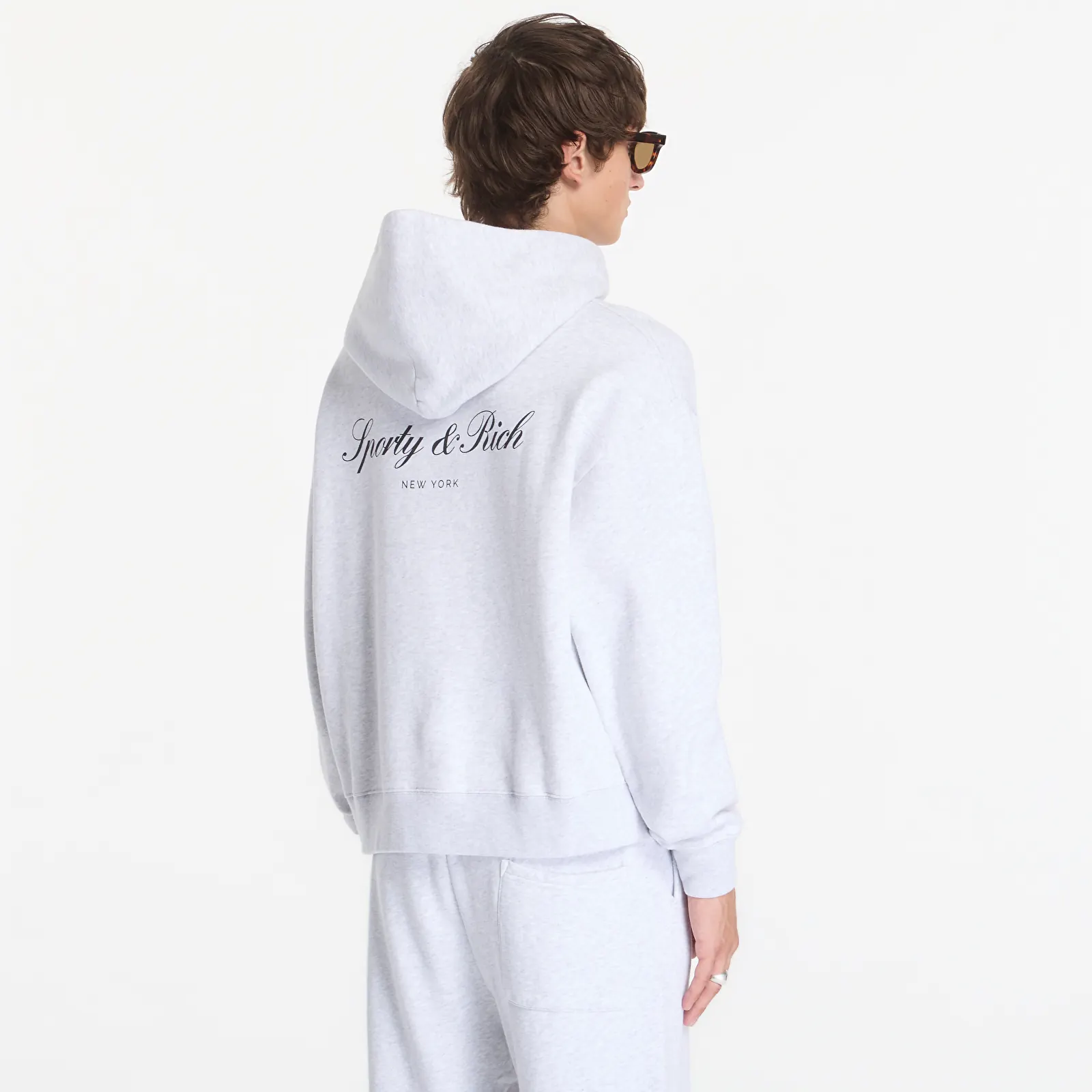 Hoodies and sweatshirts  Sporty & Rich Signature NY Hoodie UNISEX Heather Gray