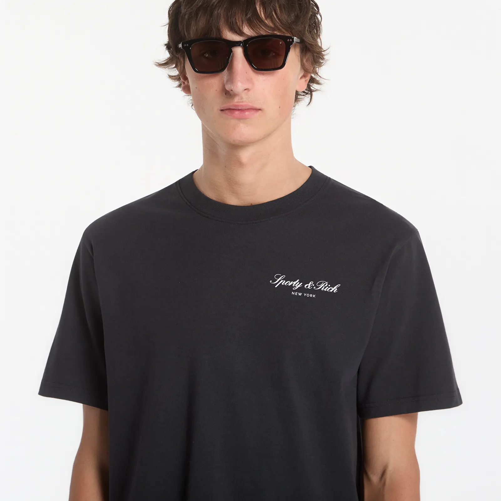 T-shirts Sporty & Rich Signature NY Tshirt UNISEX Faded Black
