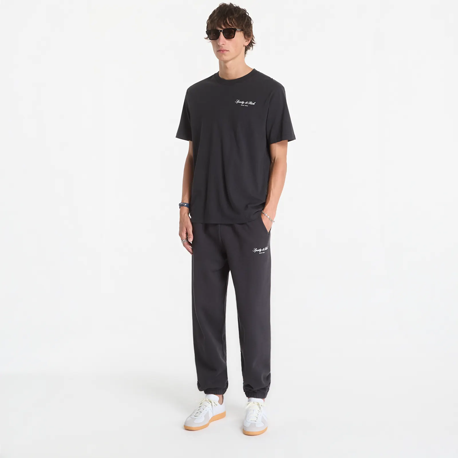 T-shirts Sporty & Rich Signature NY Tshirt UNISEX Faded Black