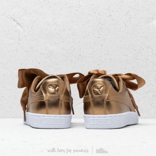 Puma basket heart mujer dorados on sale