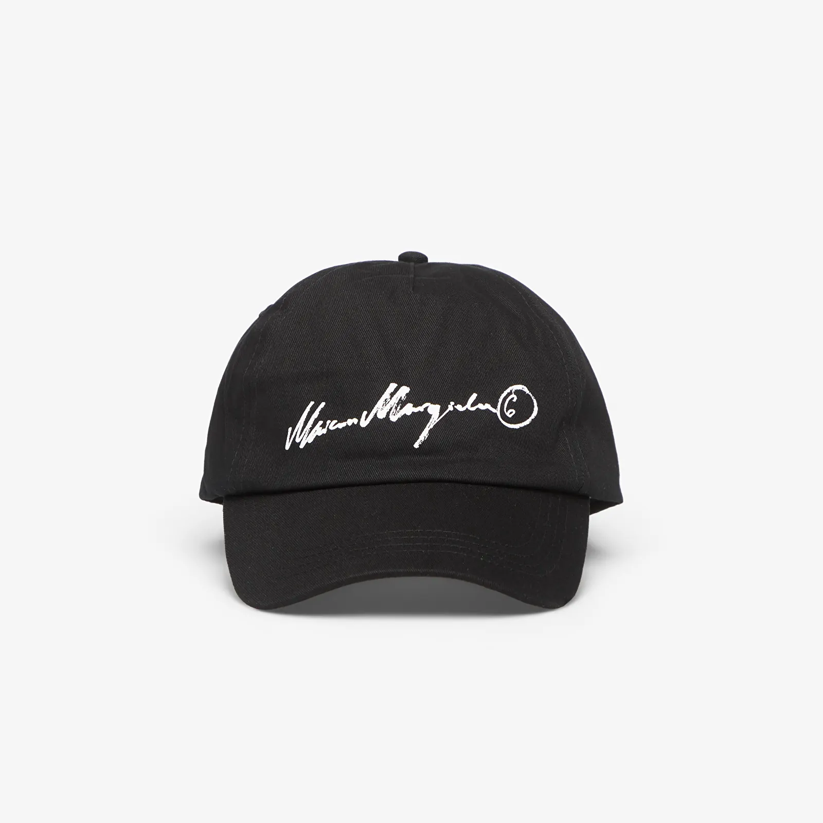 Men's caps MM6 Hat Black/ Ecru Print