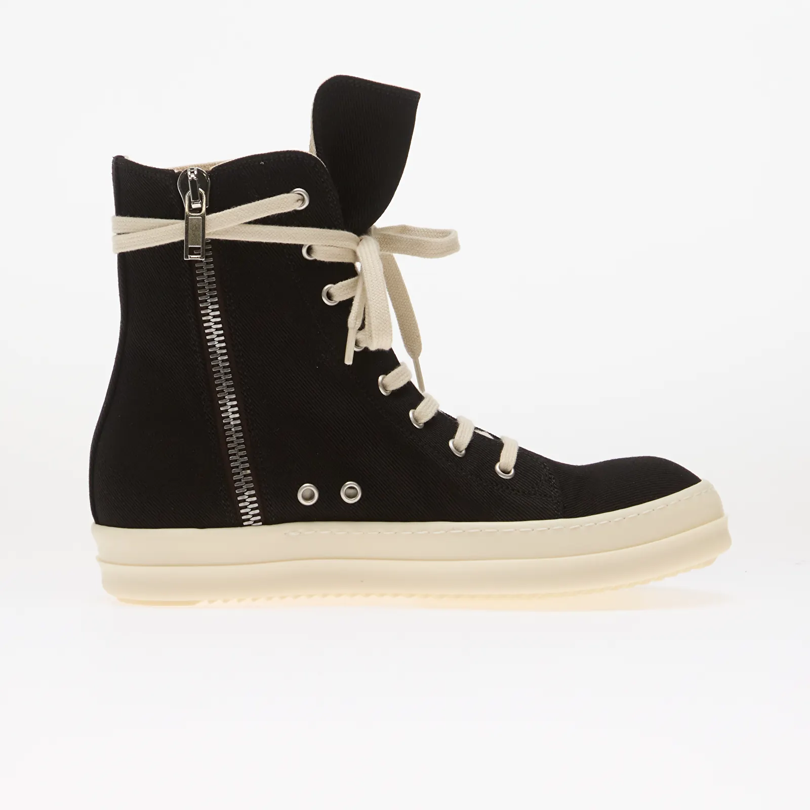 Men's sneakers Rick Owens DRKSHDW Denim Shoes - Vegan Sneaks Black/ Pearl/ Milk