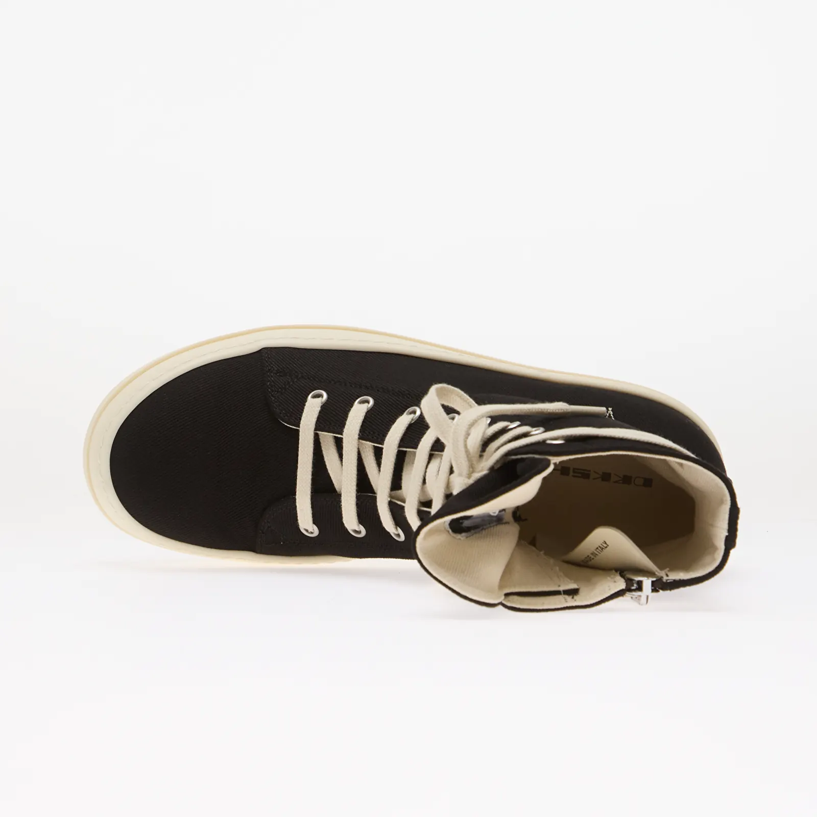 Men's sneakers Rick Owens DRKSHDW Denim Shoes - Vegan Sneaks Black/ Pearl/ Milk