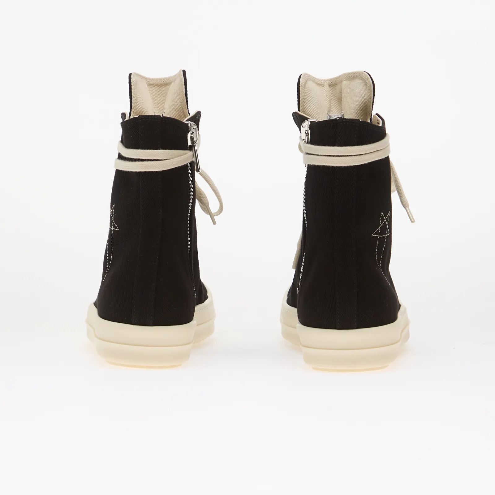 Men's sneakers Rick Owens DRKSHDW Denim Shoes - Vegan Sneaks Black/ Pearl/ Milk