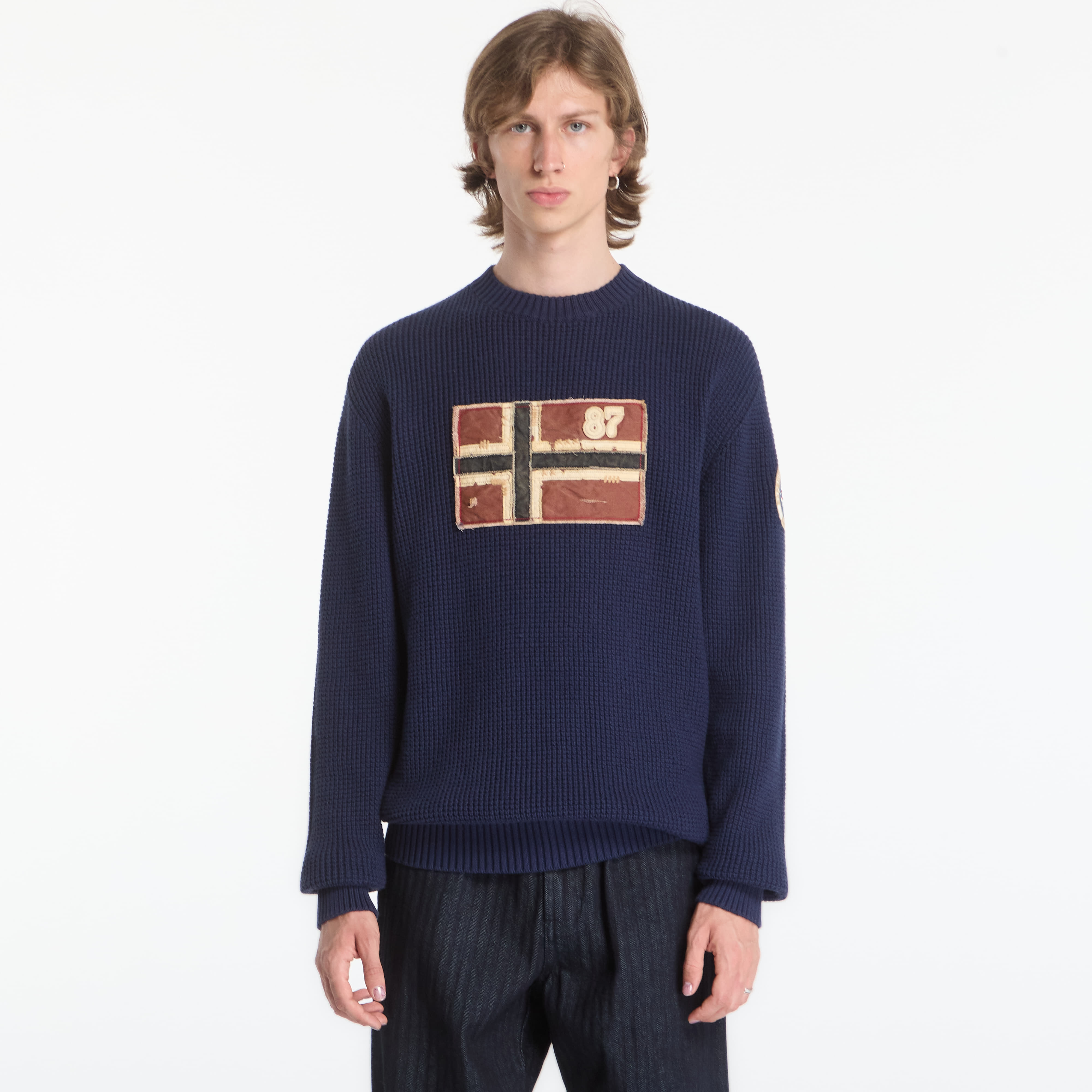 Sweater Napapijri Archive Knit Jumper Blu Marine XL
