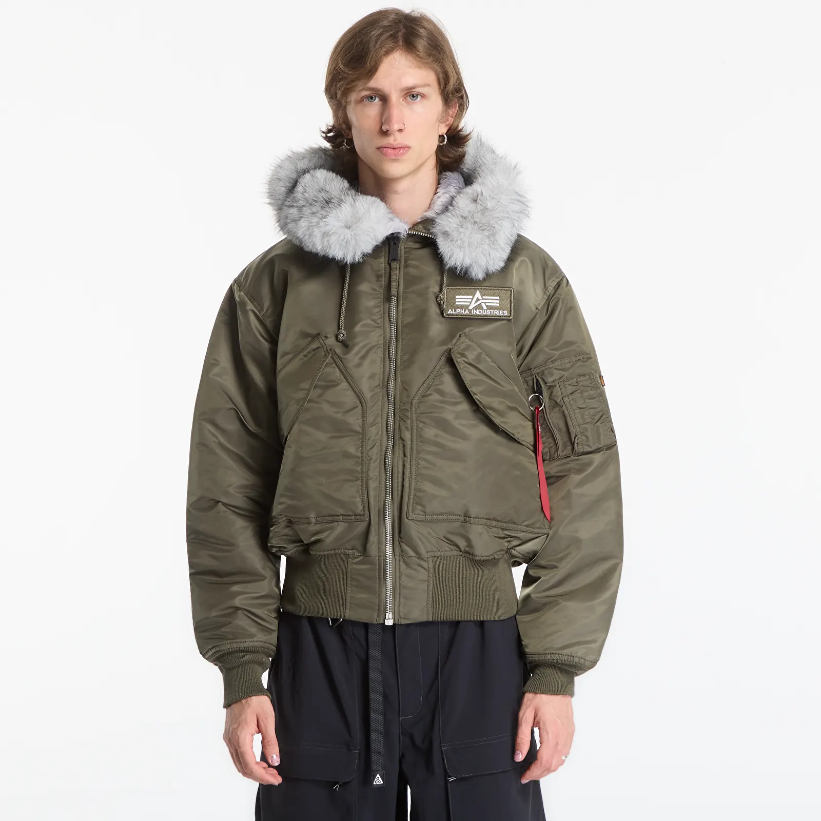 Miesten takit Alpha Industries 45/P Hooded Custom Mud Olive