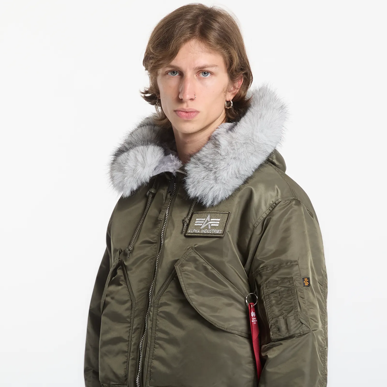 Miesten takit Alpha Industries 45/P Hooded Custom Mud Olive