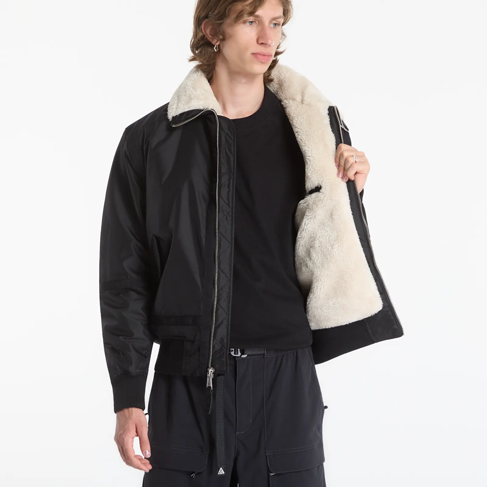 Parka Coats Alpha Industries B-15 III TT Two Tone Black/ Beige