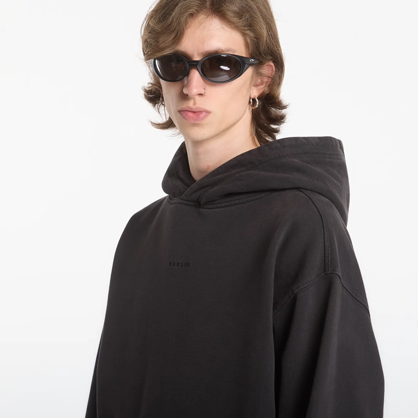 Mikinas ar kapuci un sporta krekli Oakley Echo Mod Embroidered Hoodie Pitch Black