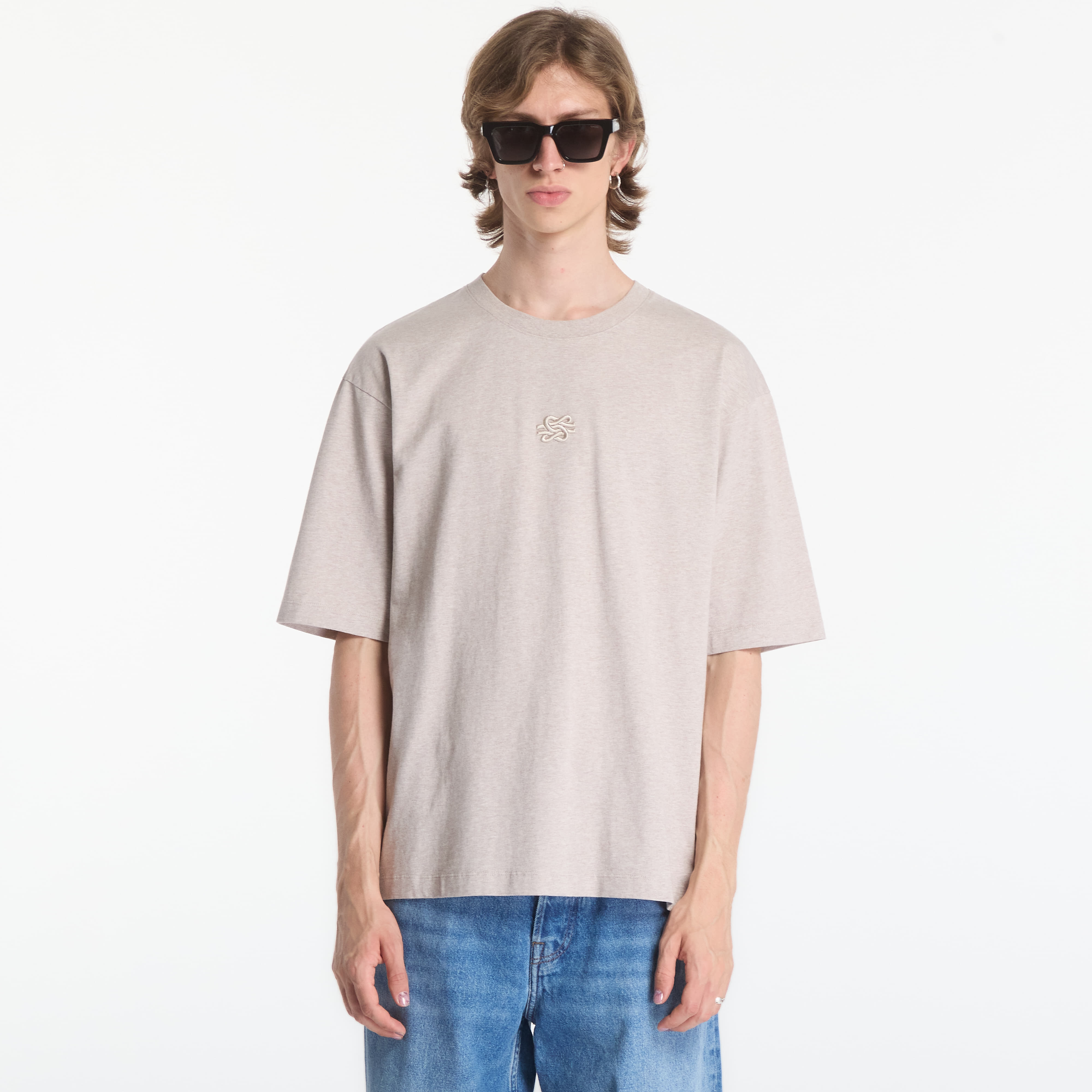 Tricou Filling Pieces T-Shirt Boxy Embroidered Melange Pure S