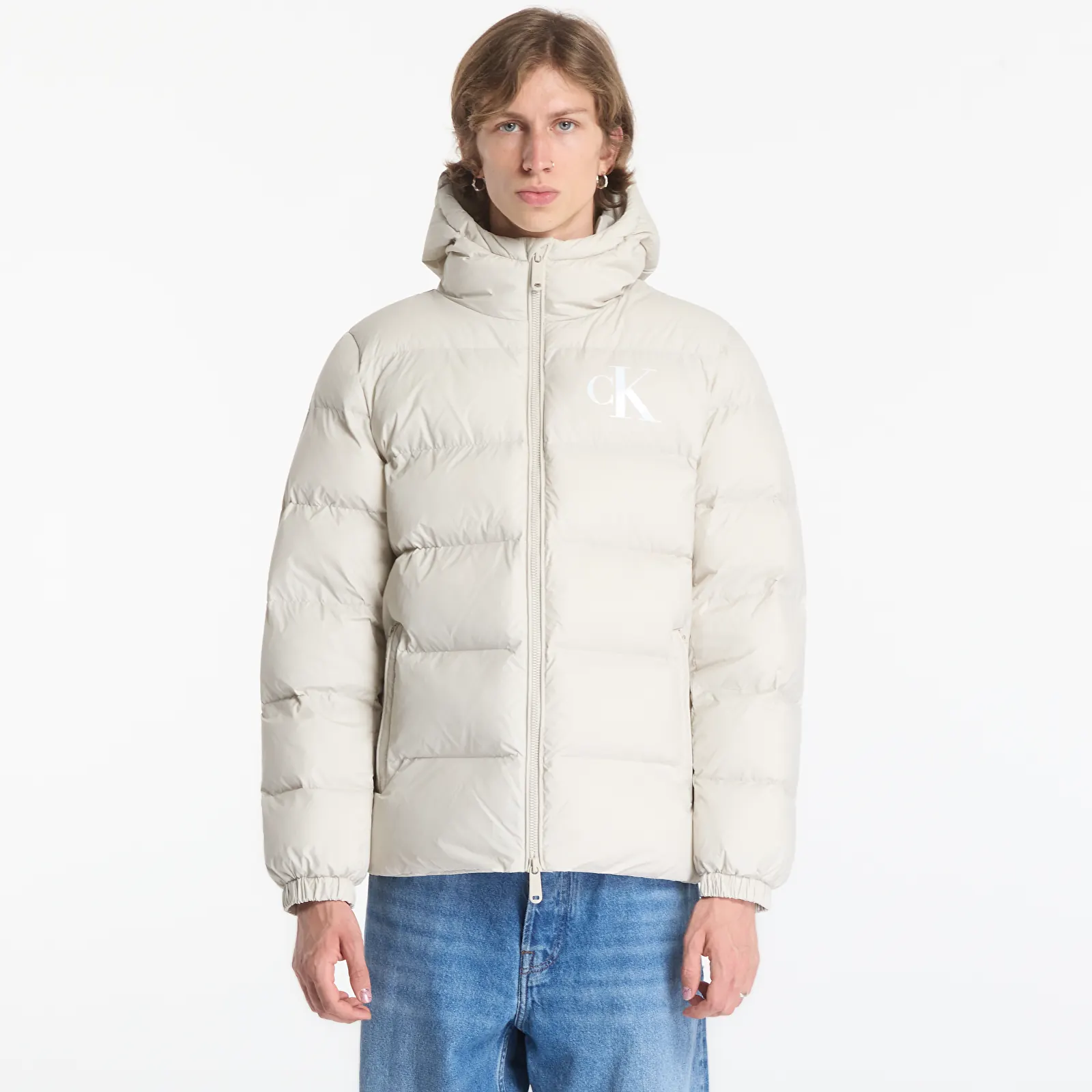 Puffejacken Calvin Klein Jeans Ls Ltwt Nyln Paded H White