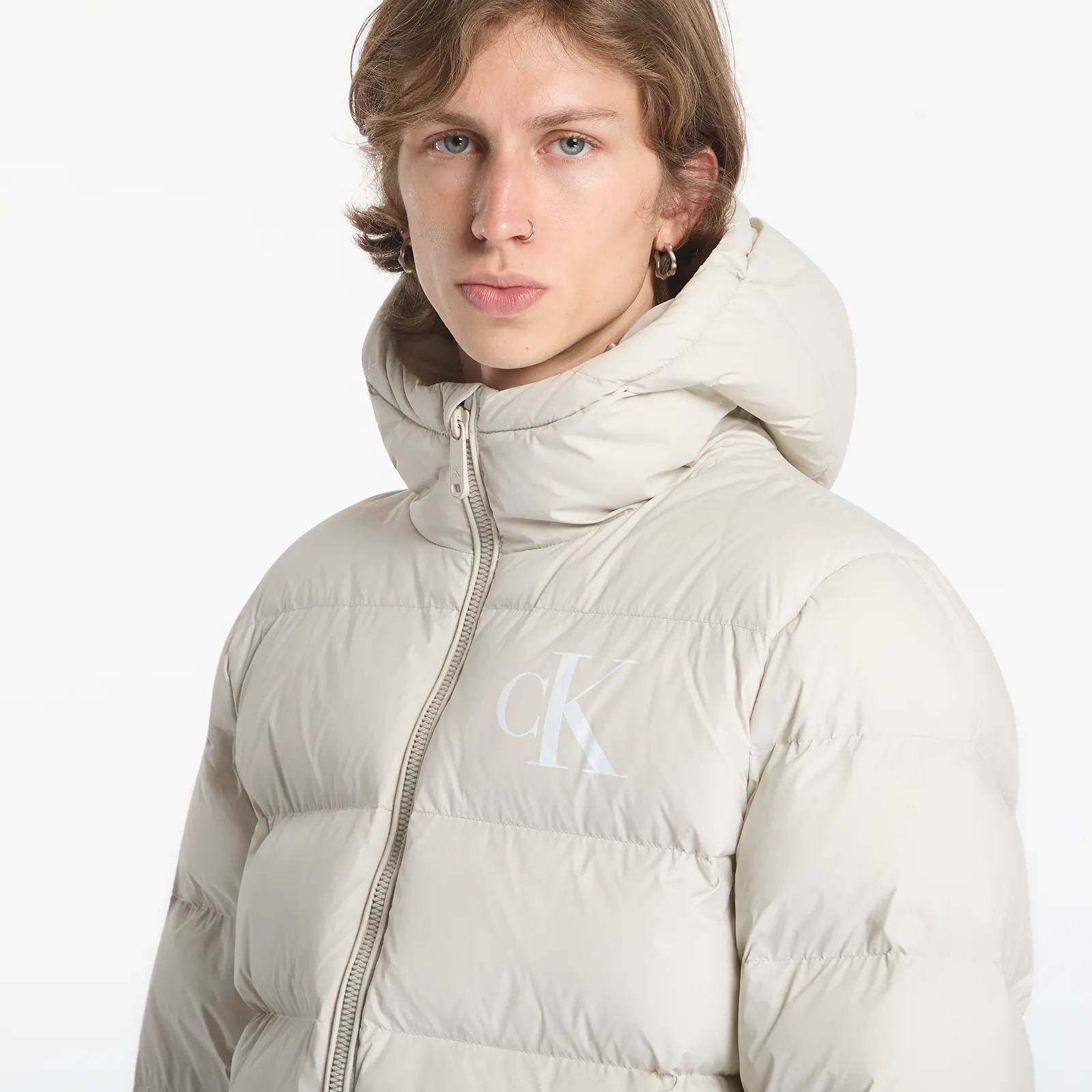 Puffejacken Calvin Klein Jeans Ls Ltwt Nyln Paded H White