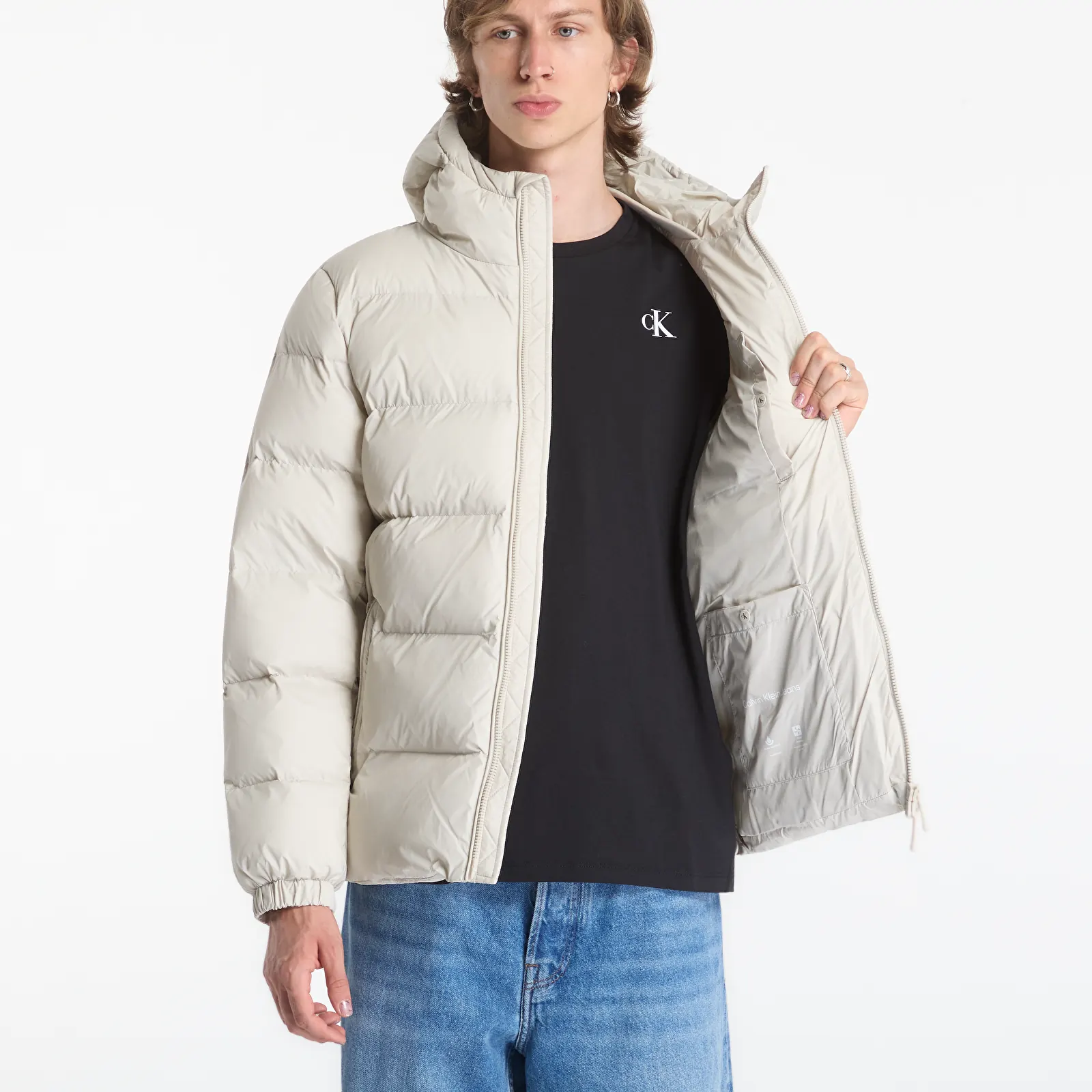 Puffejacken Calvin Klein Jeans Ls Ltwt Nyln Paded H White