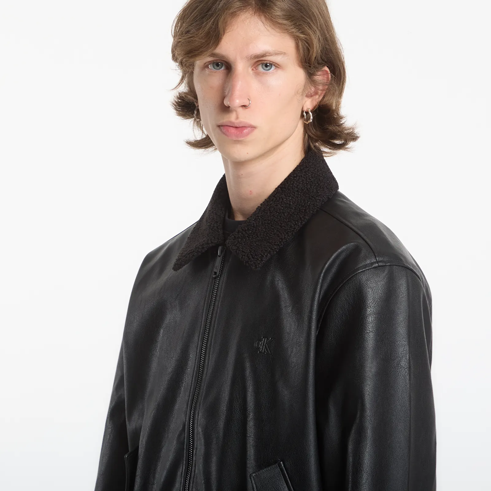 Blousons bomber Calvin Klein Jeans Ls Faux Leather Sher Black